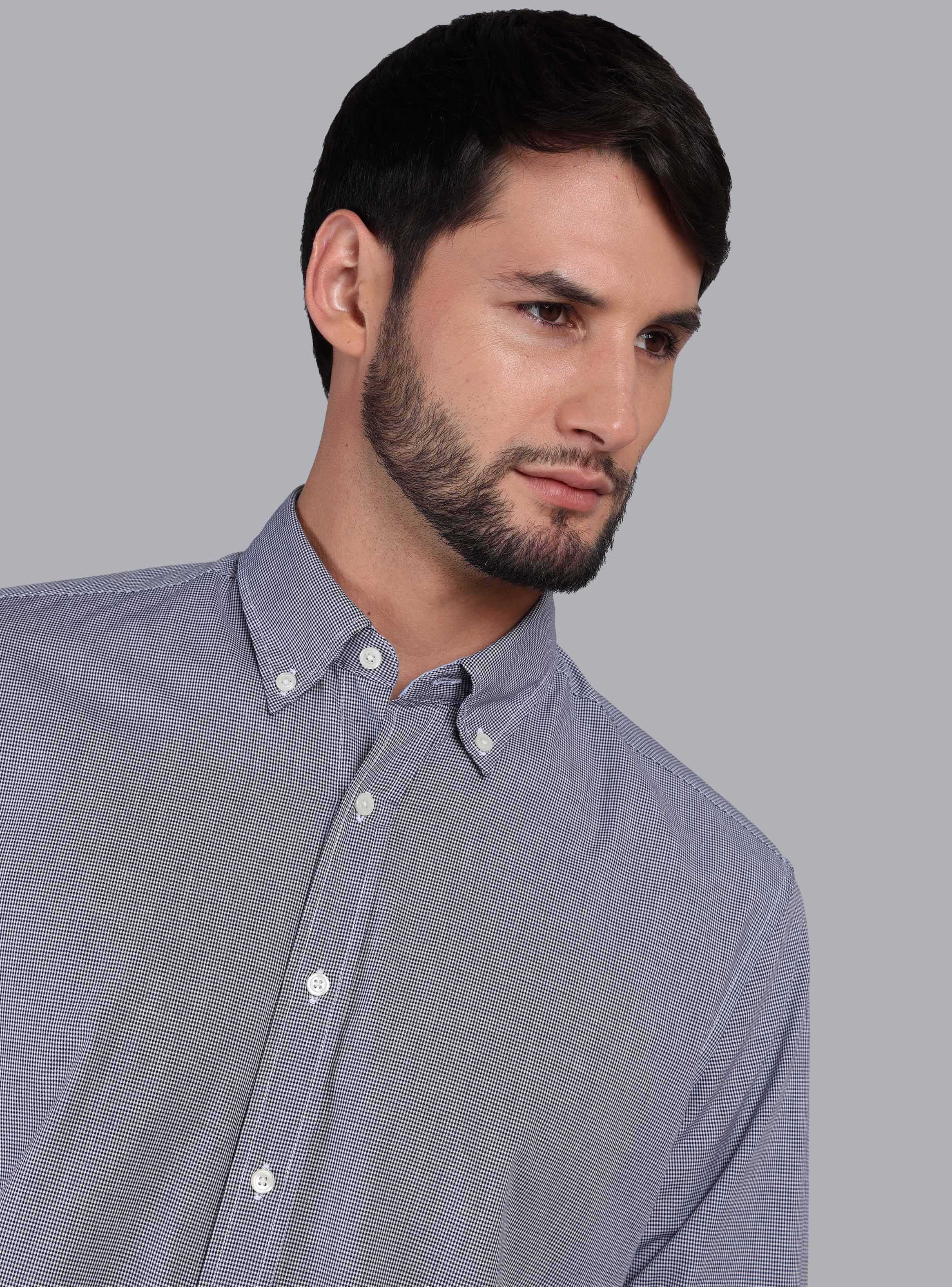CAMISA FANTASIA REGULAR FIT AZUL MARINO ARROW - 3