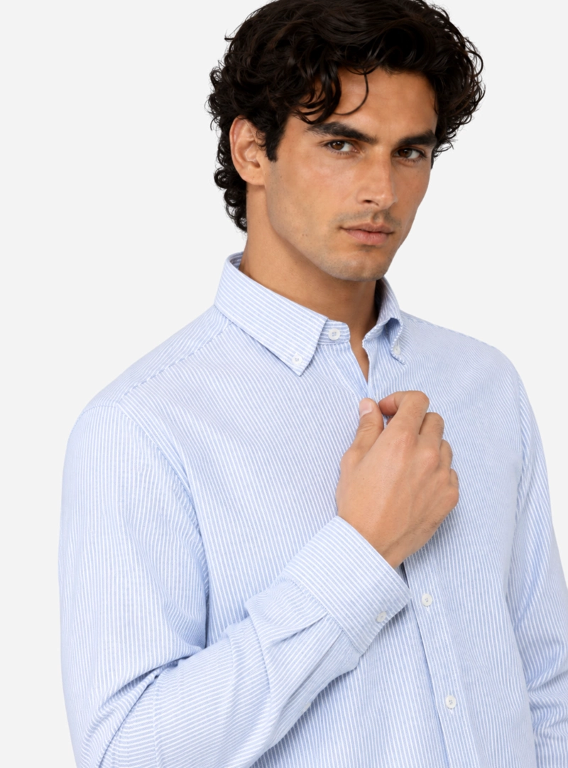 CAMISA OXFORD SPANDEX REGULAR FIT CELESTE ARROW - 3