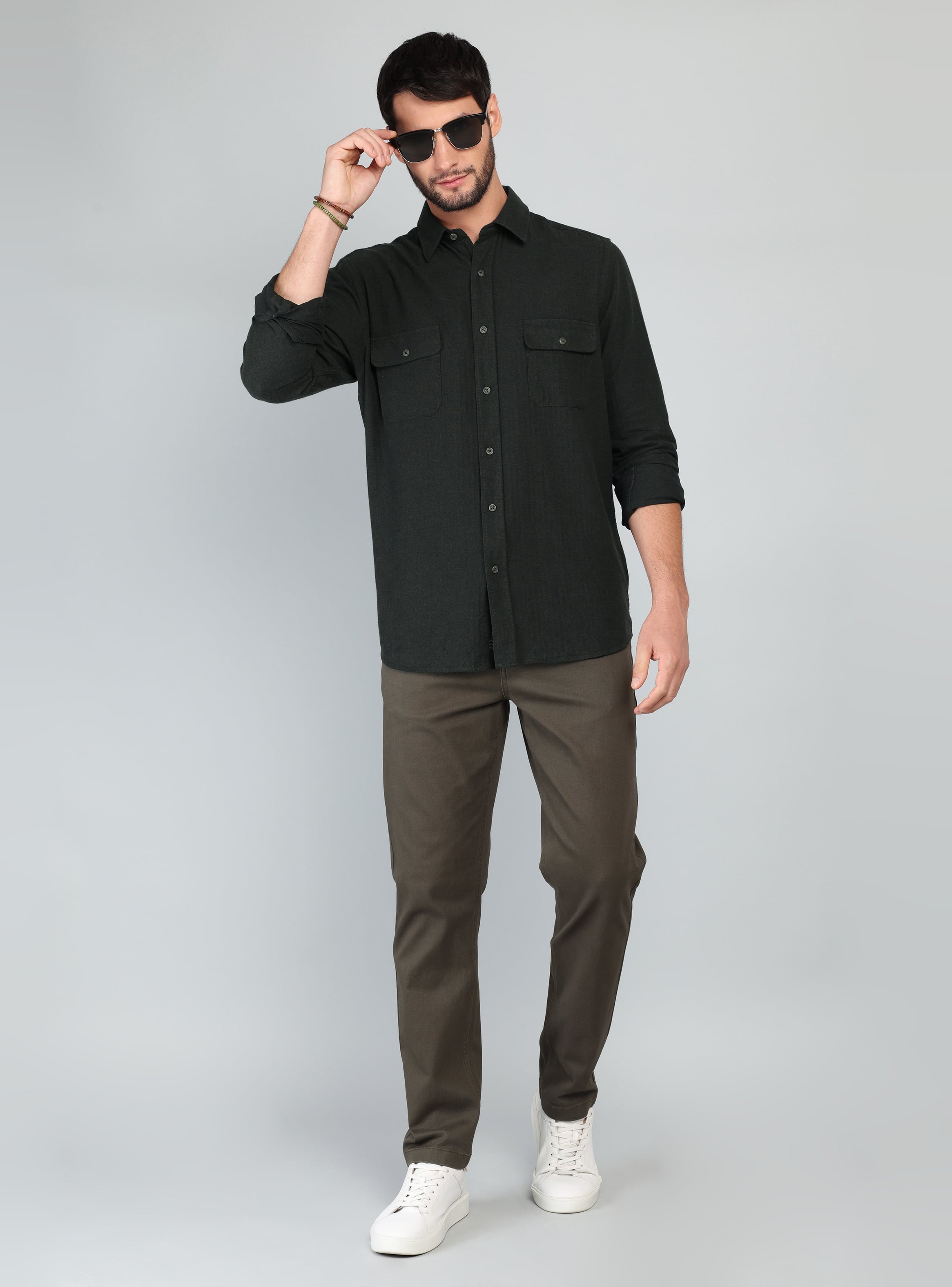 CAMISA TEXTURADA REGULAR FIT VERDE ARROW - 4