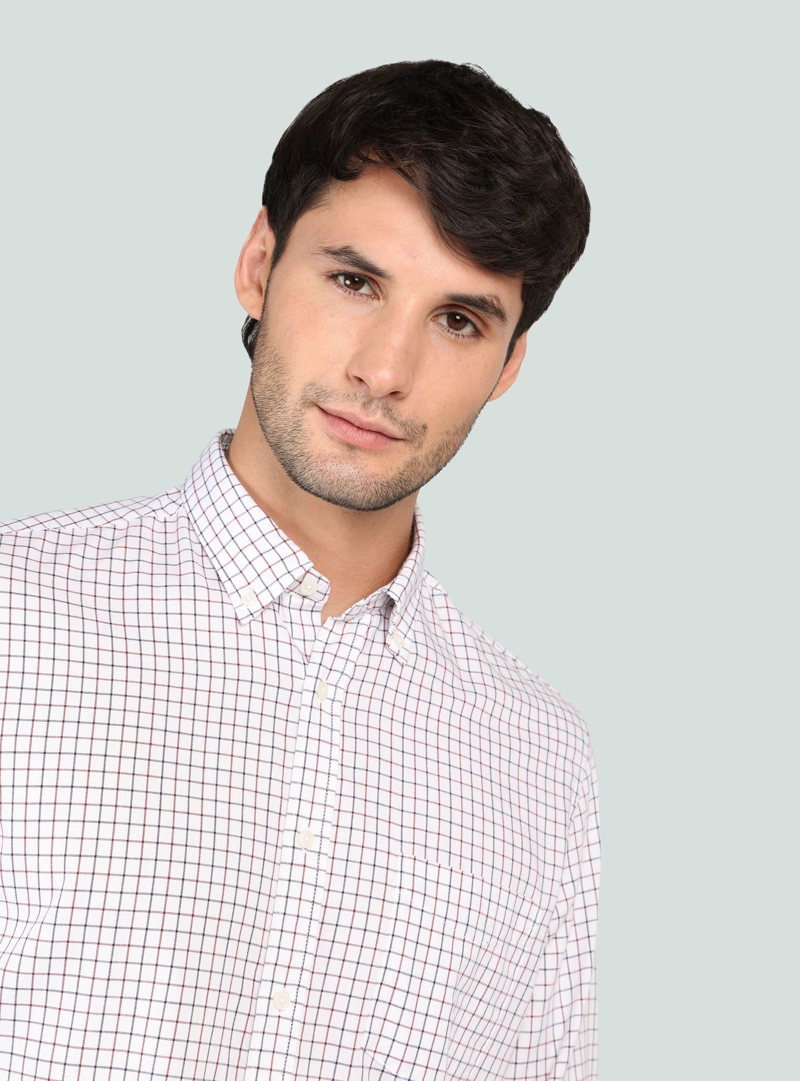 CAMISA A CUADROS REGULAR FIT ROJO ARROW - 3