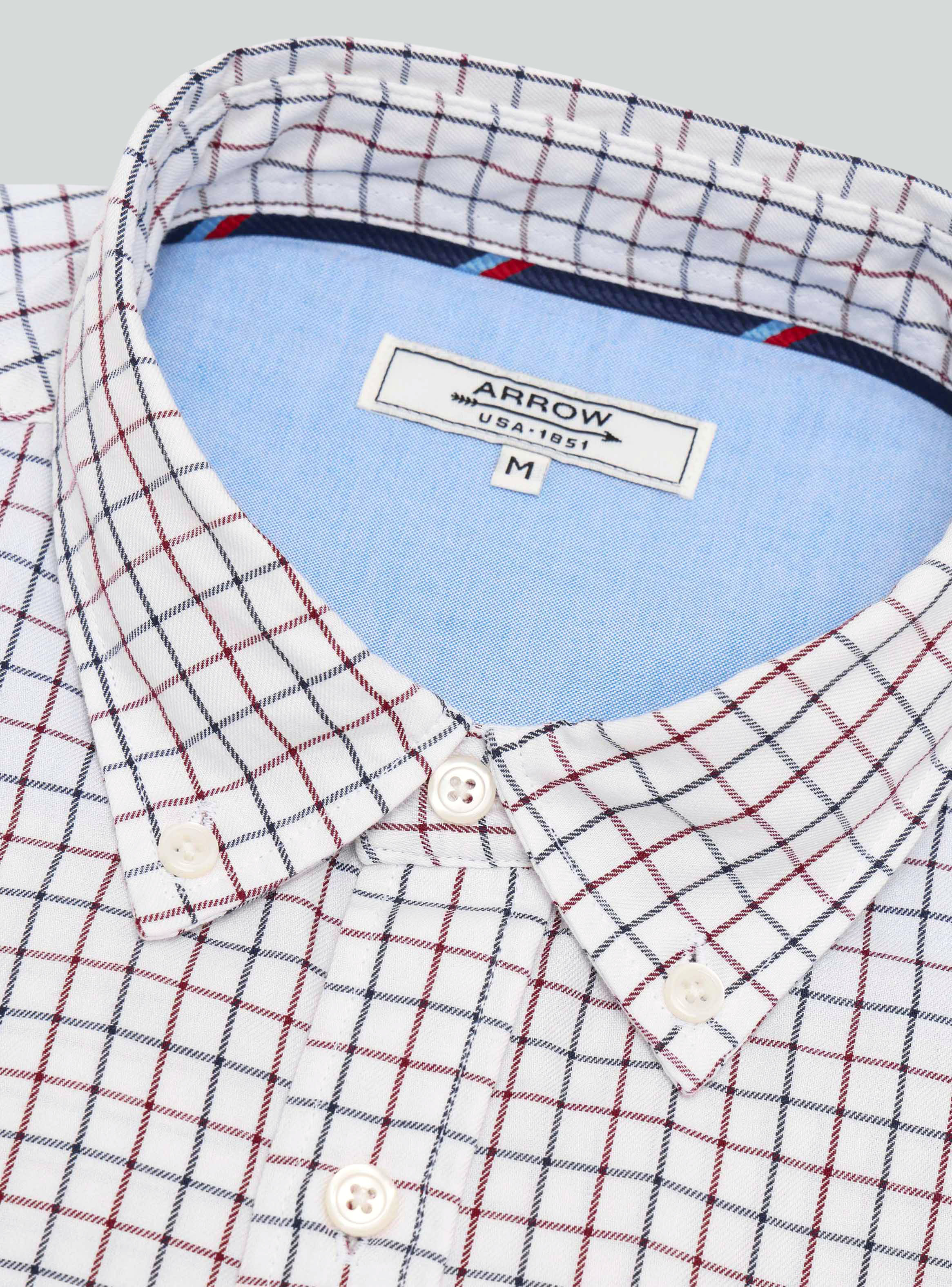 CAMISA A CUADROS REGULAR FIT ROJO ARROW - 5