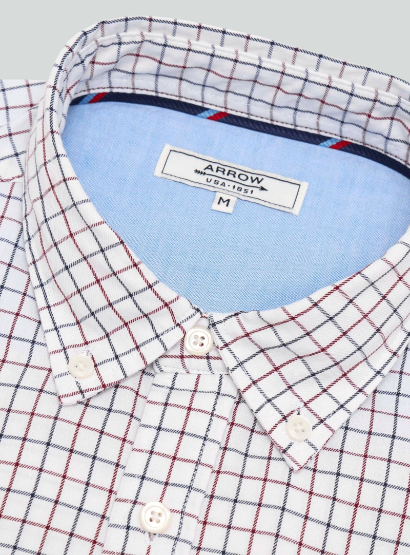 CAMISA A CUADROS REGULAR FIT ROJO ARROW - 5