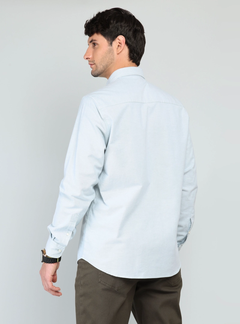 CAMISA OXFORD SPANDEX REGULAR FIT VERDE ARROW - 2