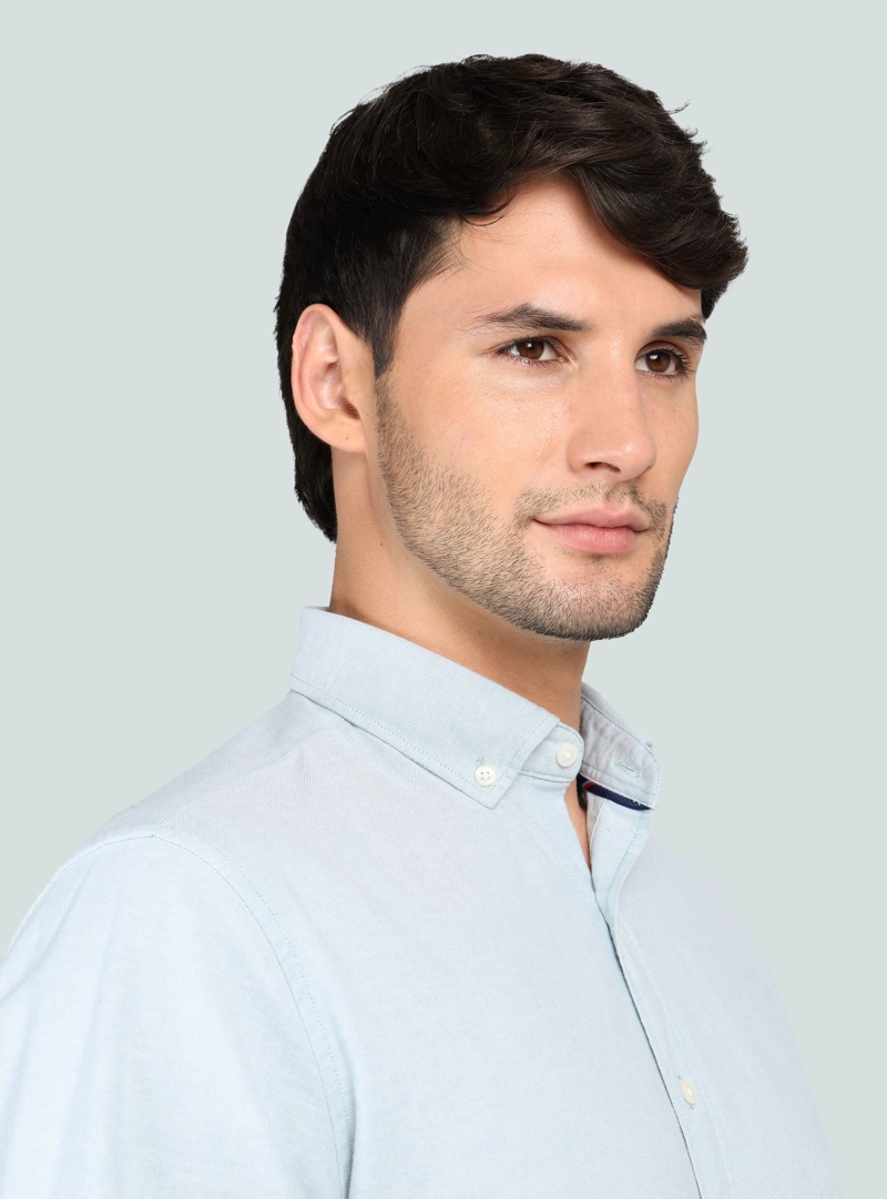 CAMISA OXFORD SPANDEX REGULAR FIT VERDE ARROW - 3