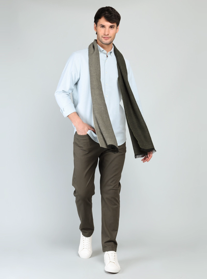 CAMISA OXFORD SPANDEX REGULAR FIT VERDE ARROW - 4