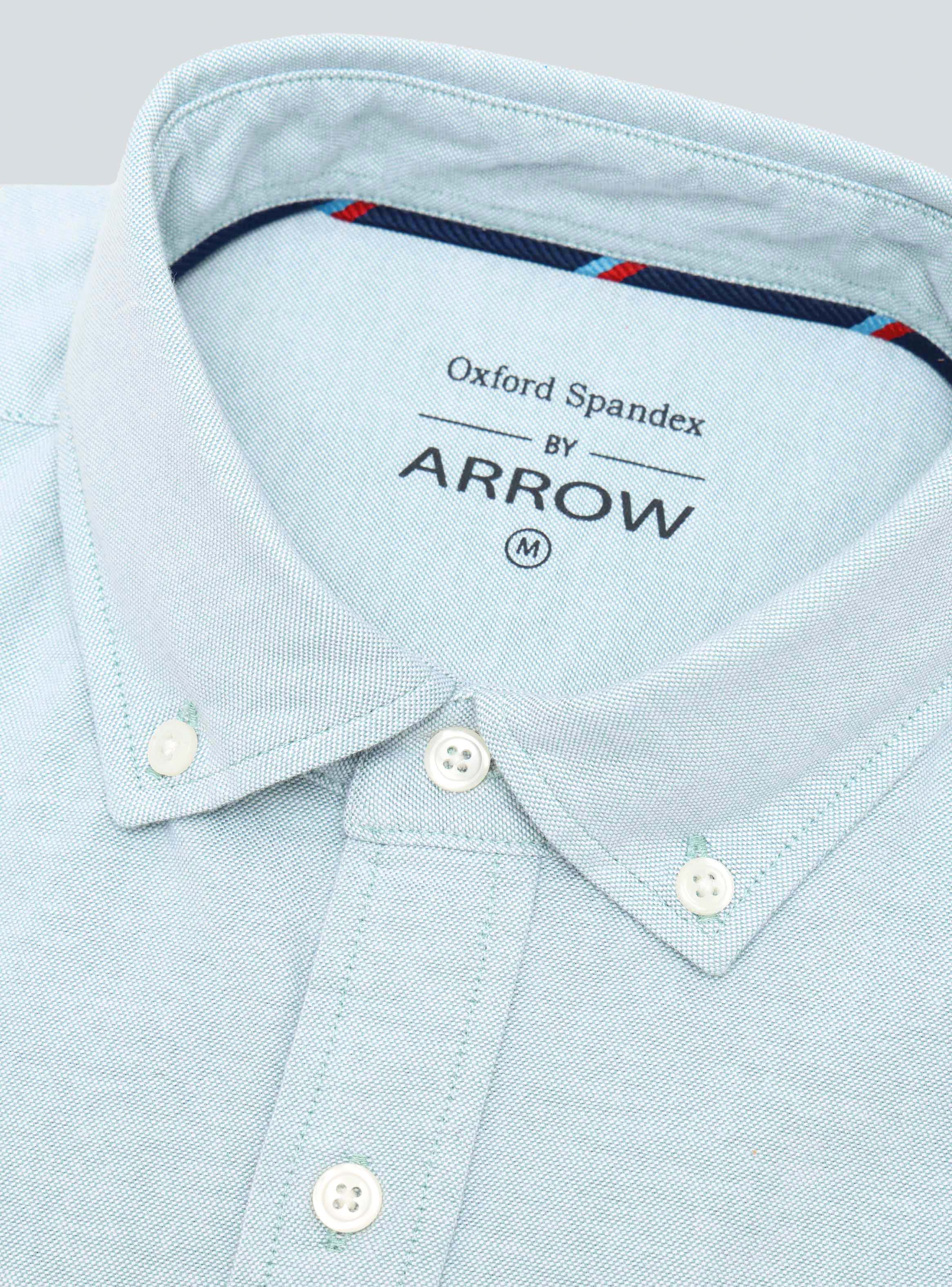 CAMISA OXFORD SPANDEX REGULAR FIT VERDE ARROW - 5