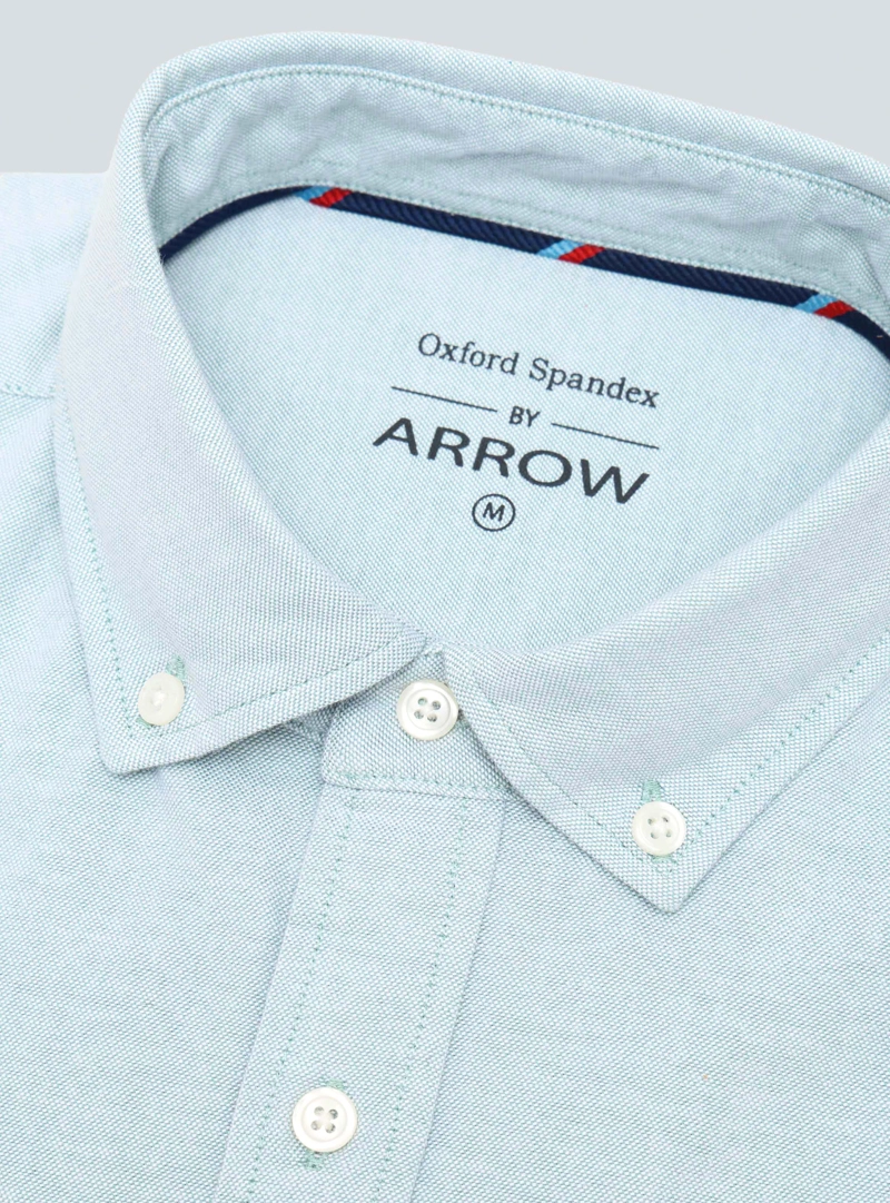 CAMISA OXFORD SPANDEX REGULAR FIT VERDE ARROW - 5