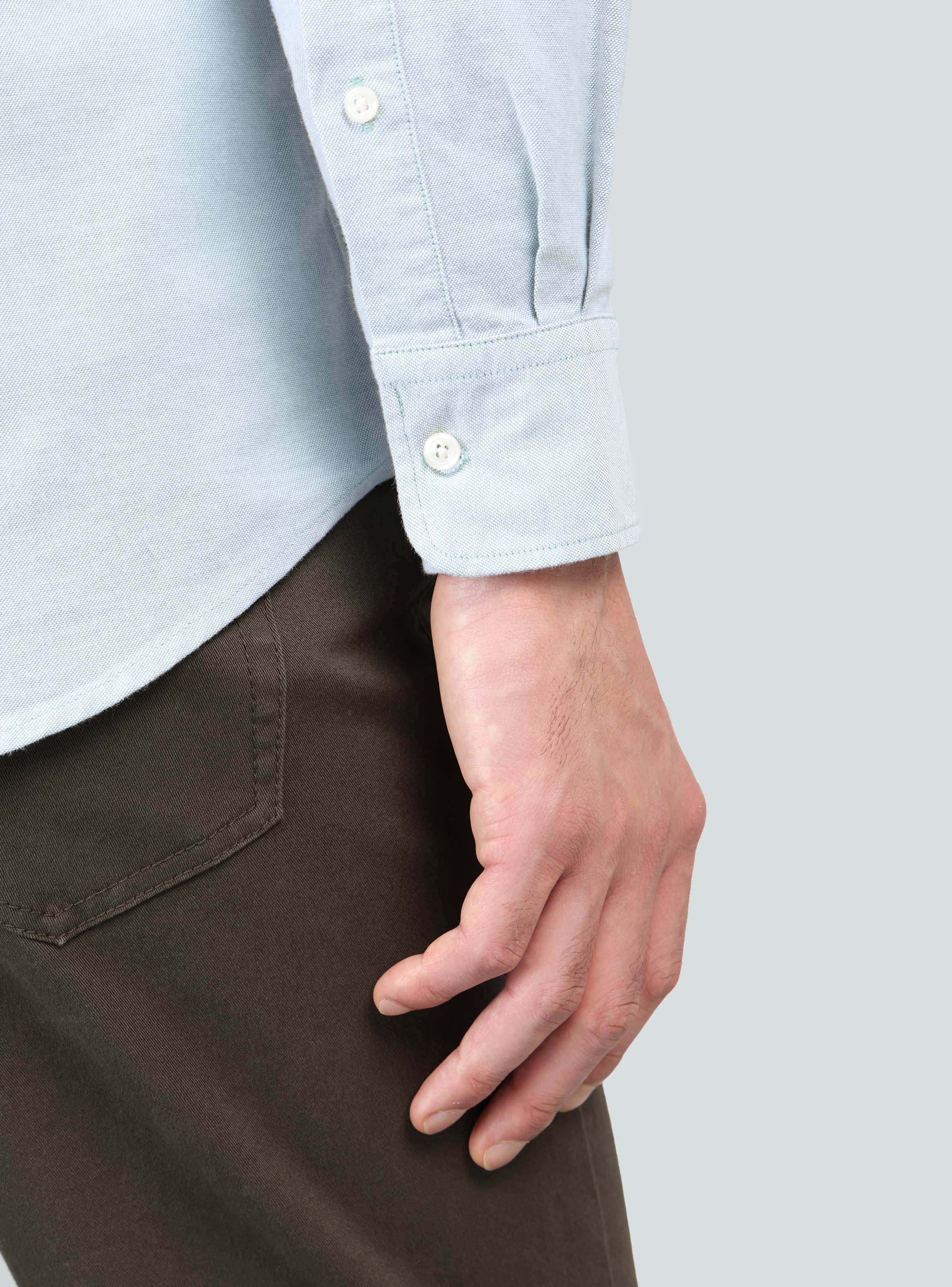 CAMISA OXFORD SPANDEX REGULAR FIT VERDE ARROW - 6