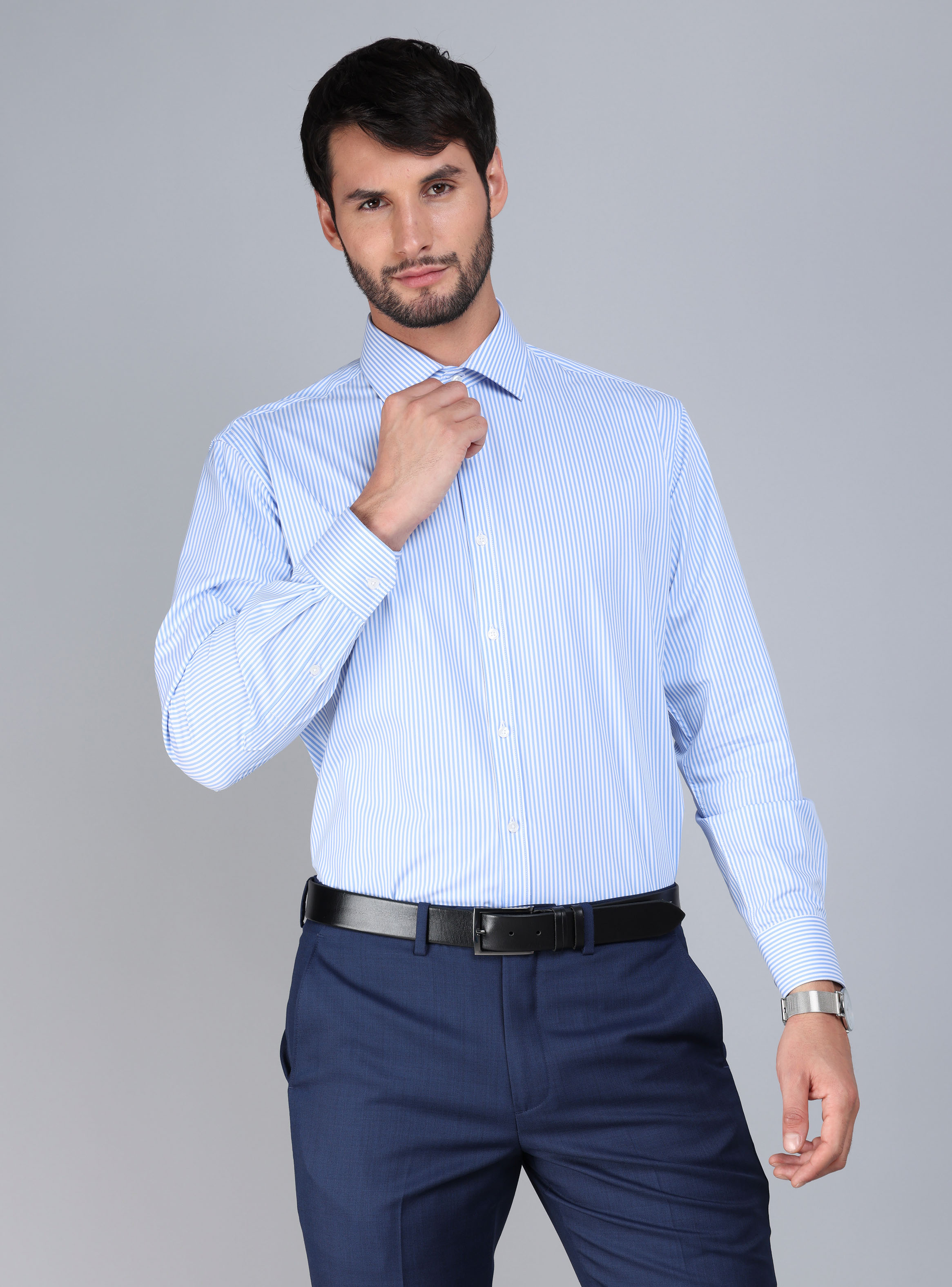 CAMISA FORMAL SPANDEX SLIM FIT CELESTE ARROW - 1