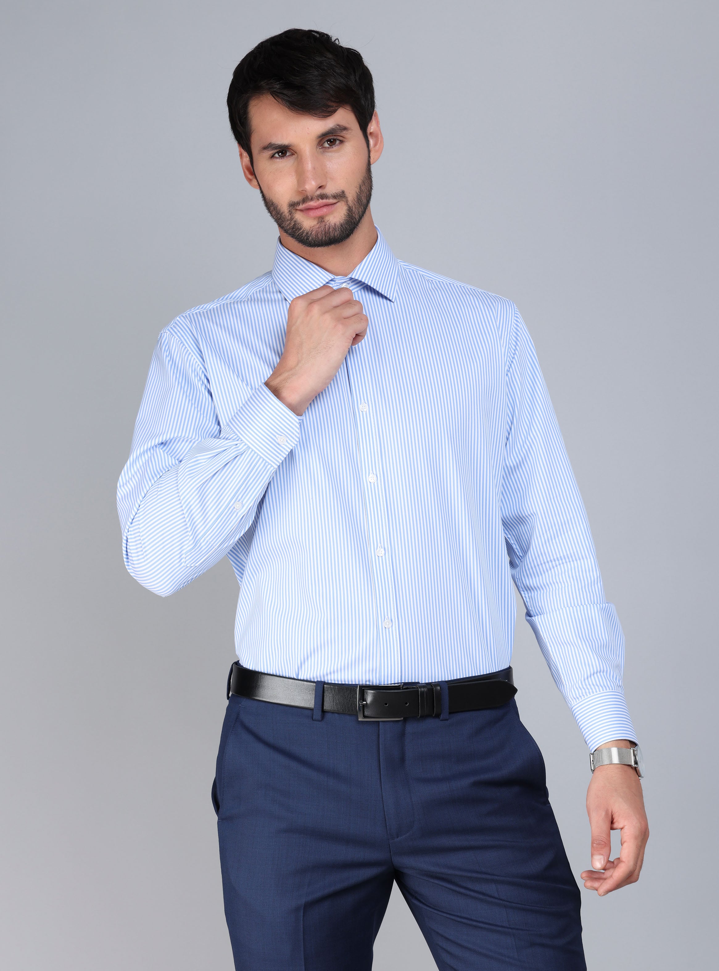 CAMISA FORMAL SPANDEX SLIM FIT CELESTE ARROW - 1