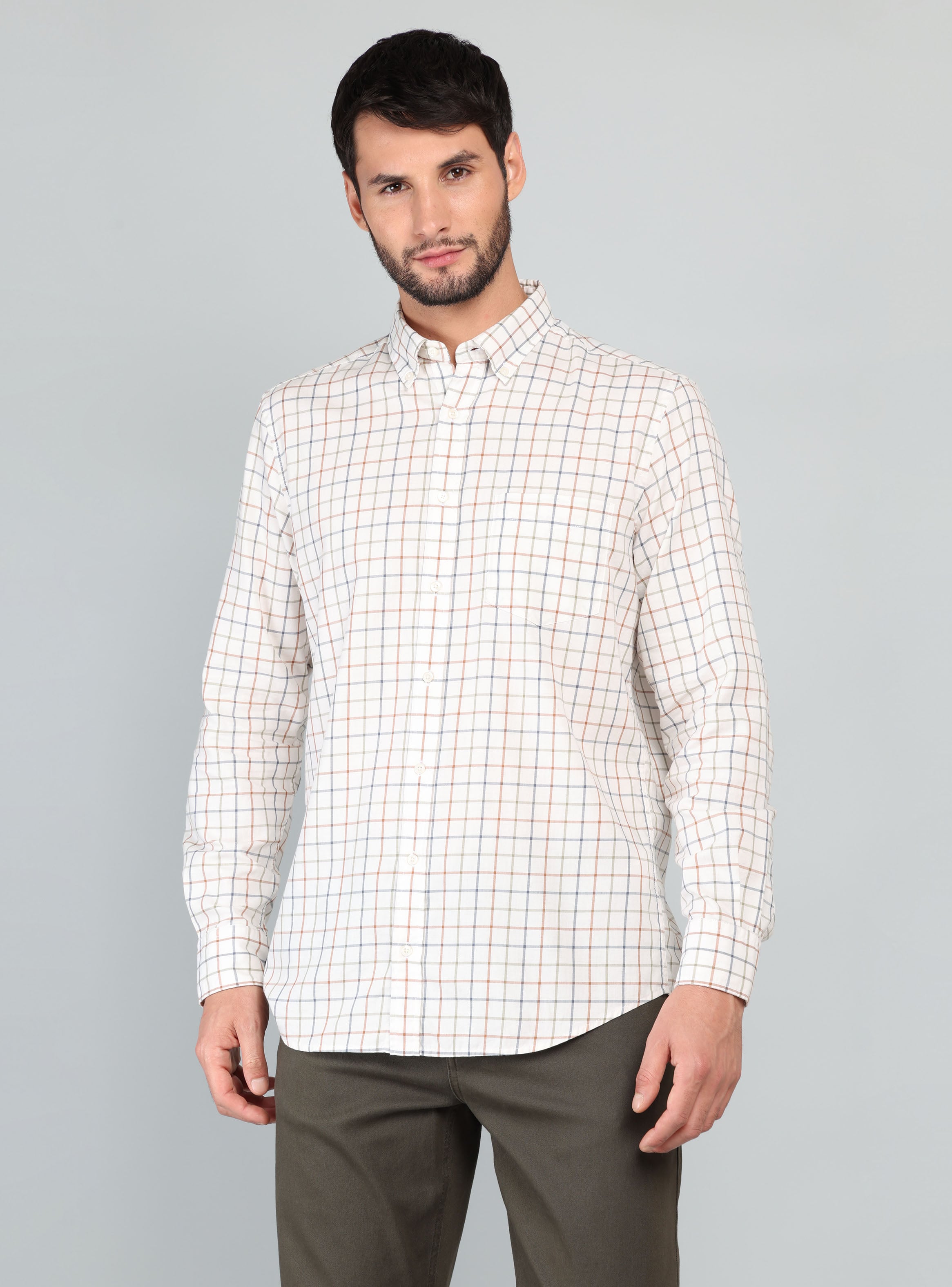 CAMISA A CUADROS REGULAR FIT CAFE  ARROW - 1