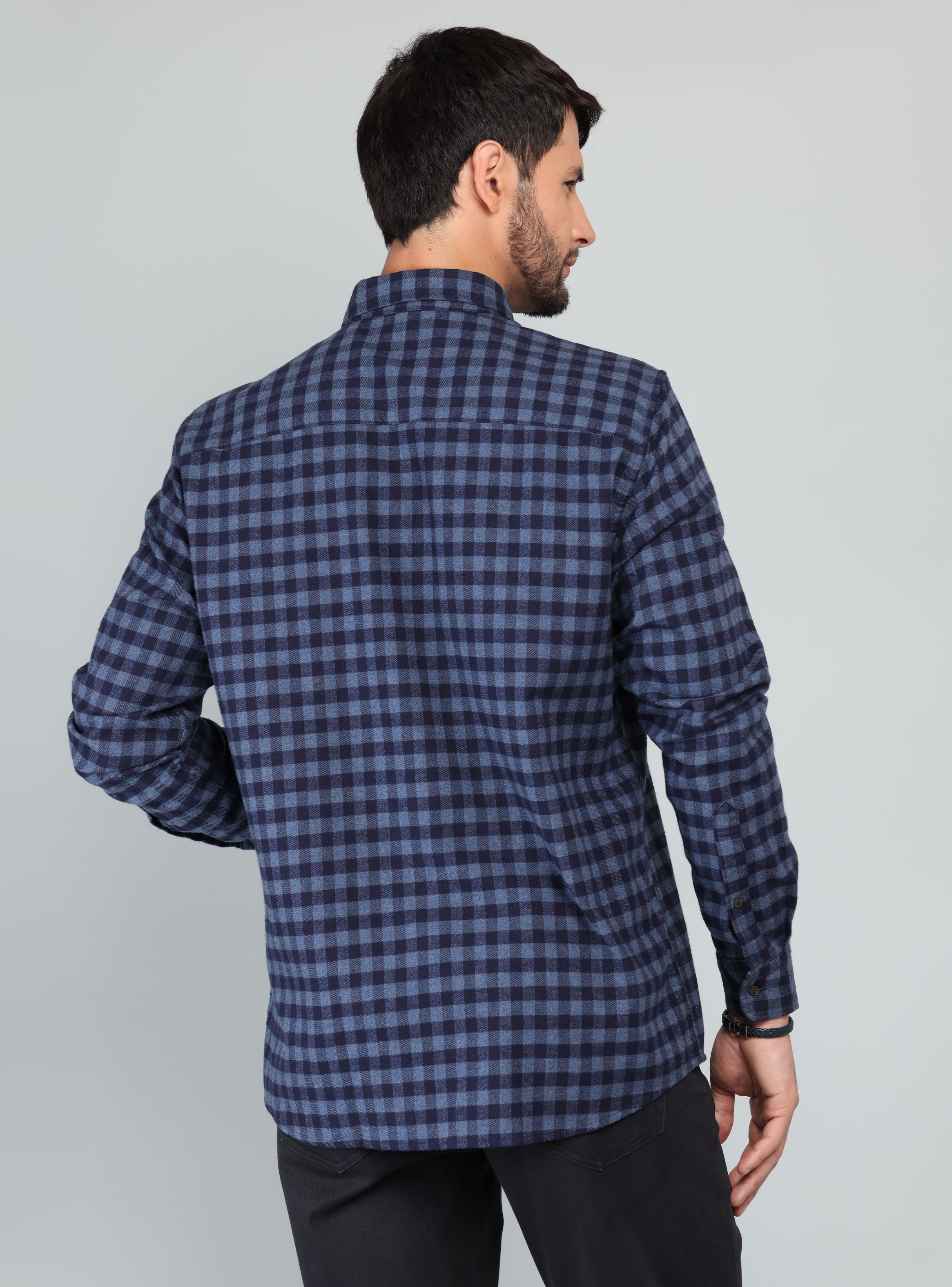 CAMISA A CUADROS REGULAR FIT AZUL ARROW - 2