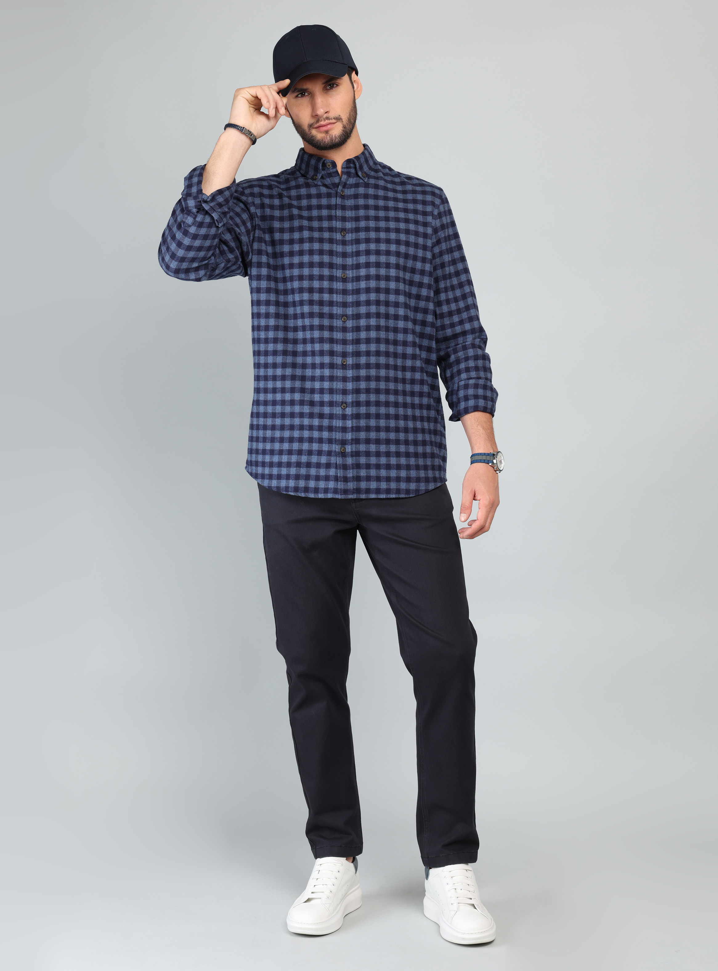 CAMISA A CUADROS REGULAR FIT AZUL ARROW - 4