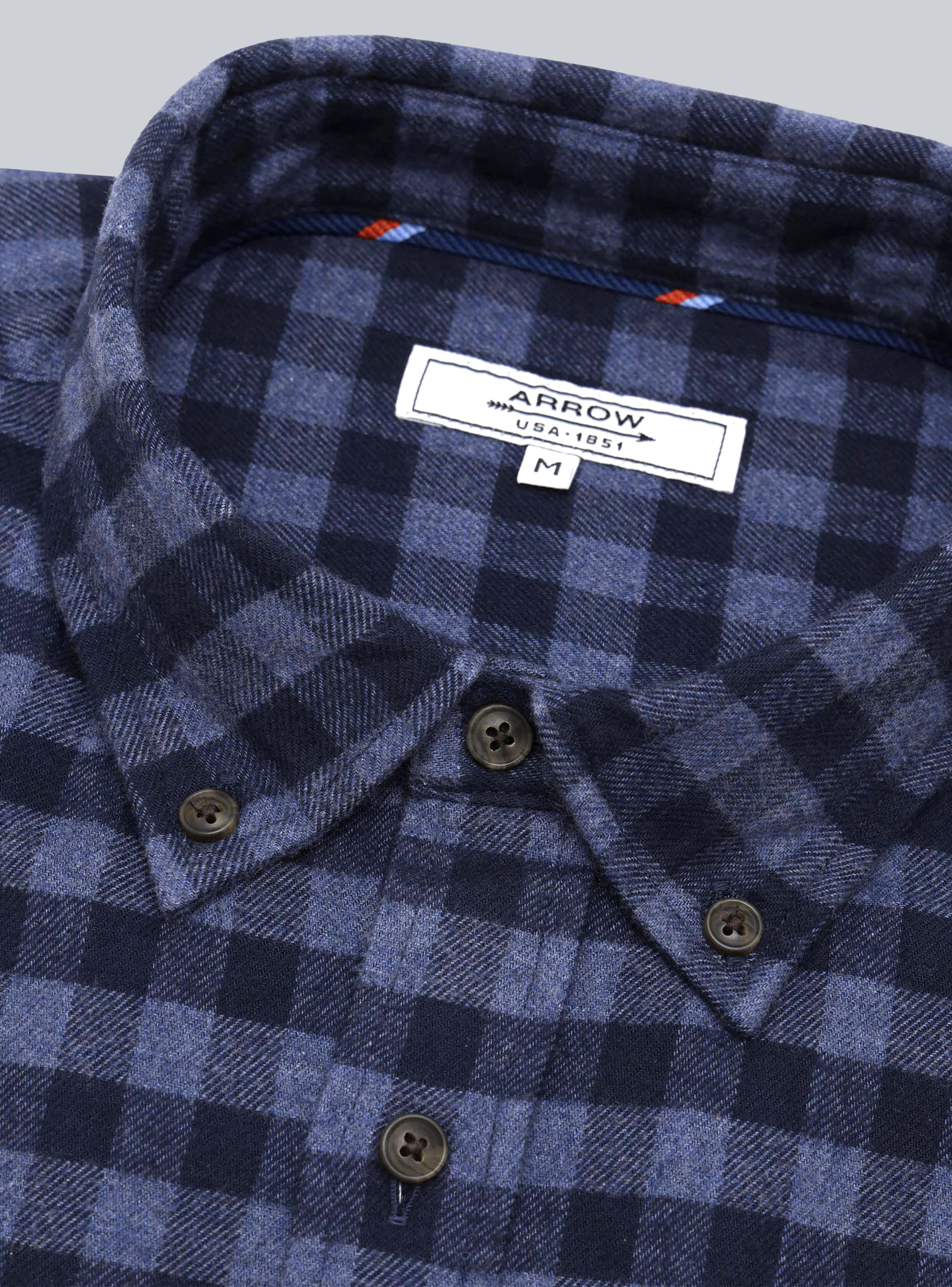 CAMISA A CUADROS REGULAR FIT AZUL ARROW - 5