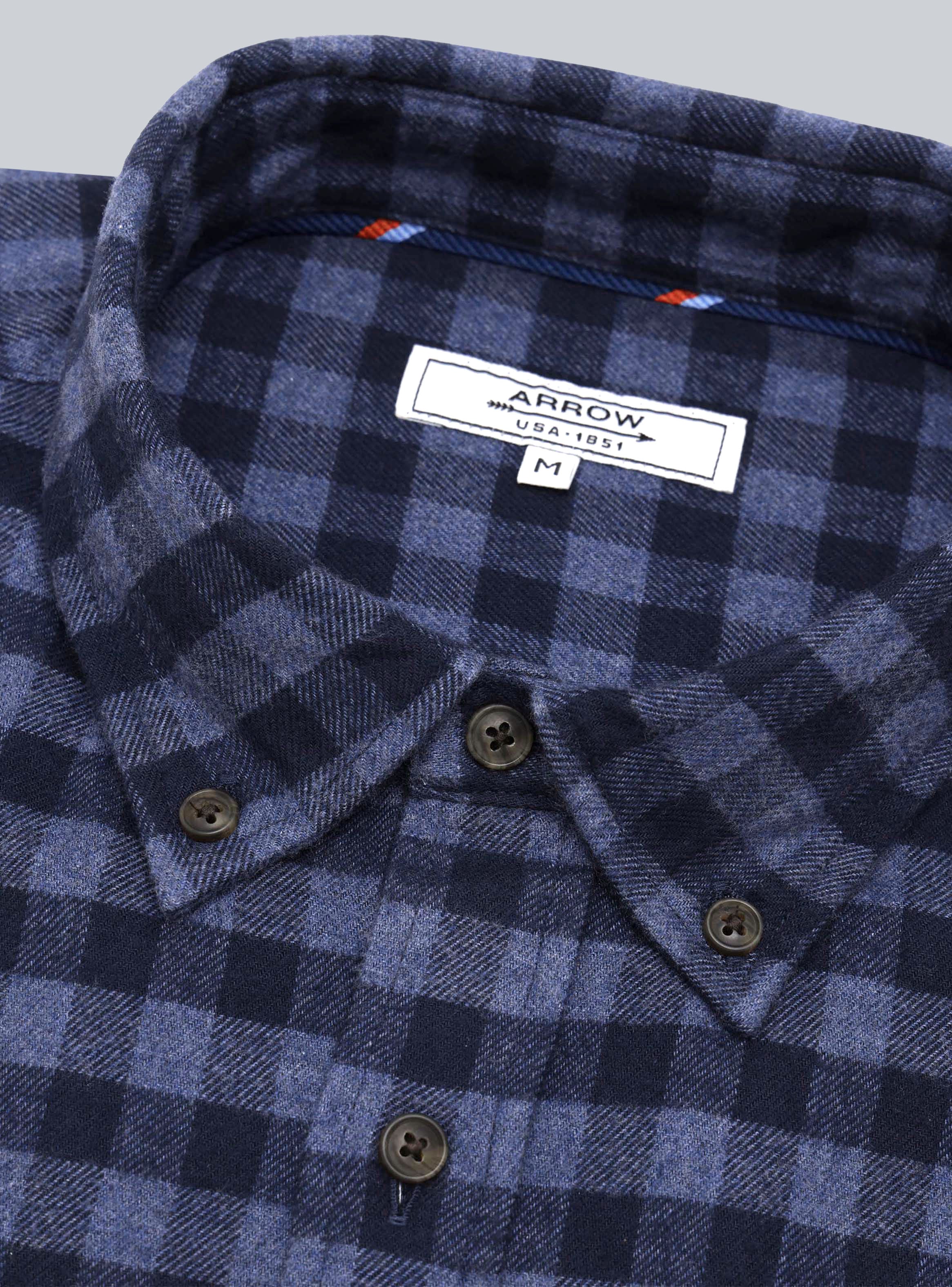CAMISA A CUADROS REGULAR FIT AZUL ARROW - 5