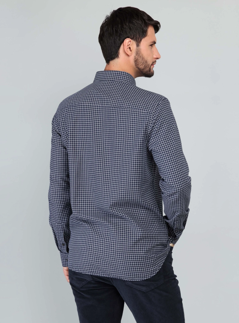 CAMISA A CUADROS REGULAR FIT AZUL MARINO ARROW - 2