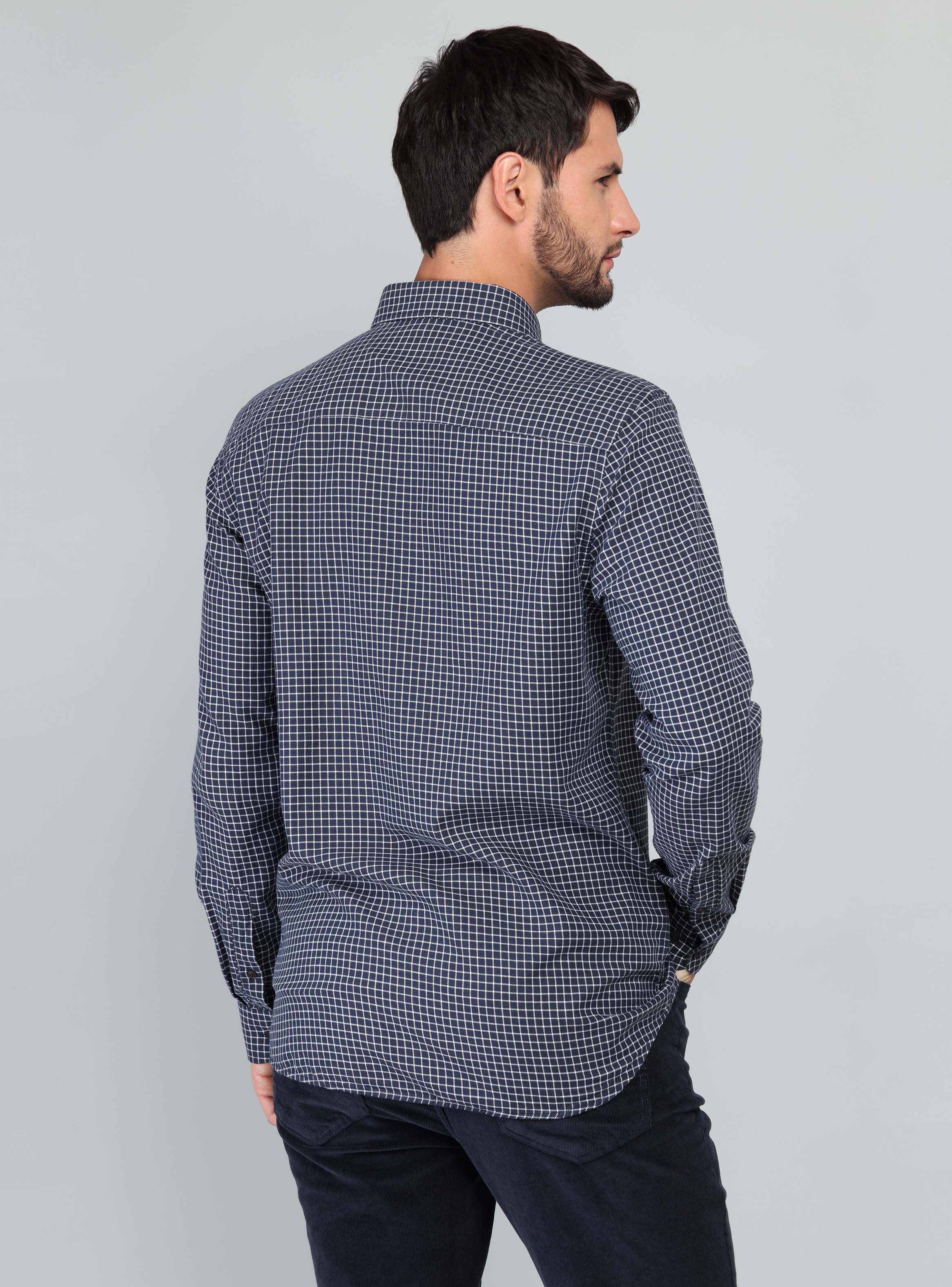 CAMISA A CUADROS REGULAR FIT AZUL MARINO ARROW - 2