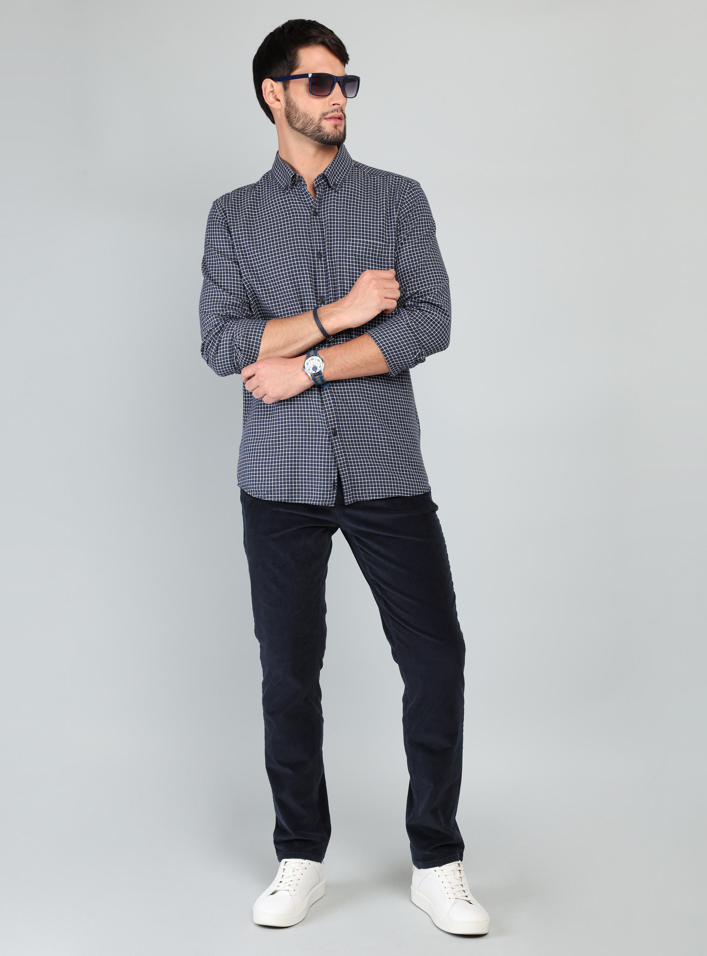 CAMISA A CUADROS REGULAR FIT AZUL MARINO ARROW - 4