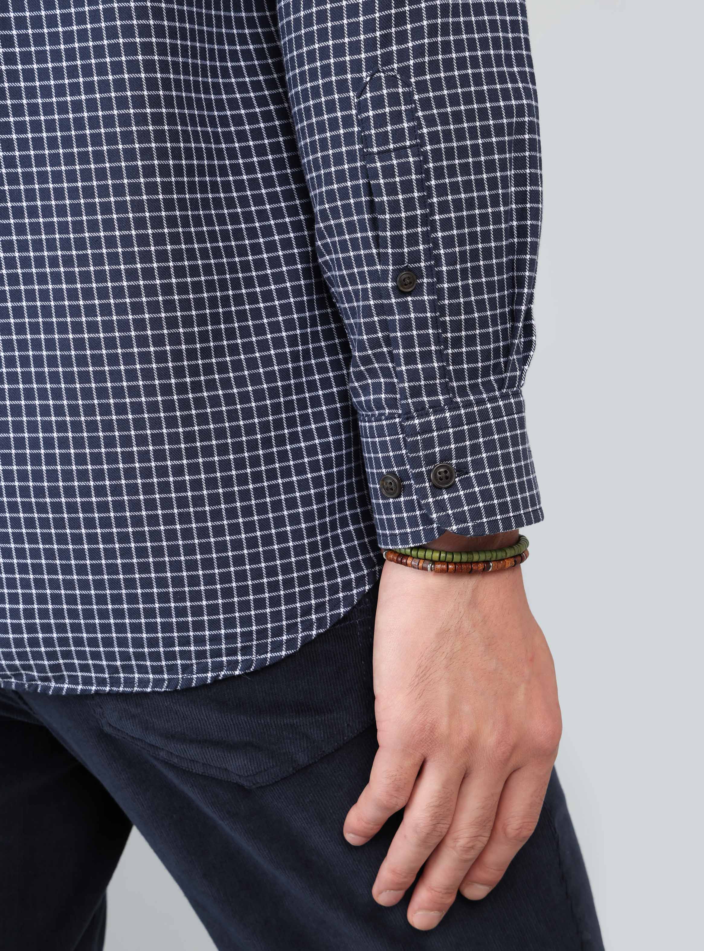 CAMISA A CUADROS REGULAR FIT AZUL MARINO ARROW - 6