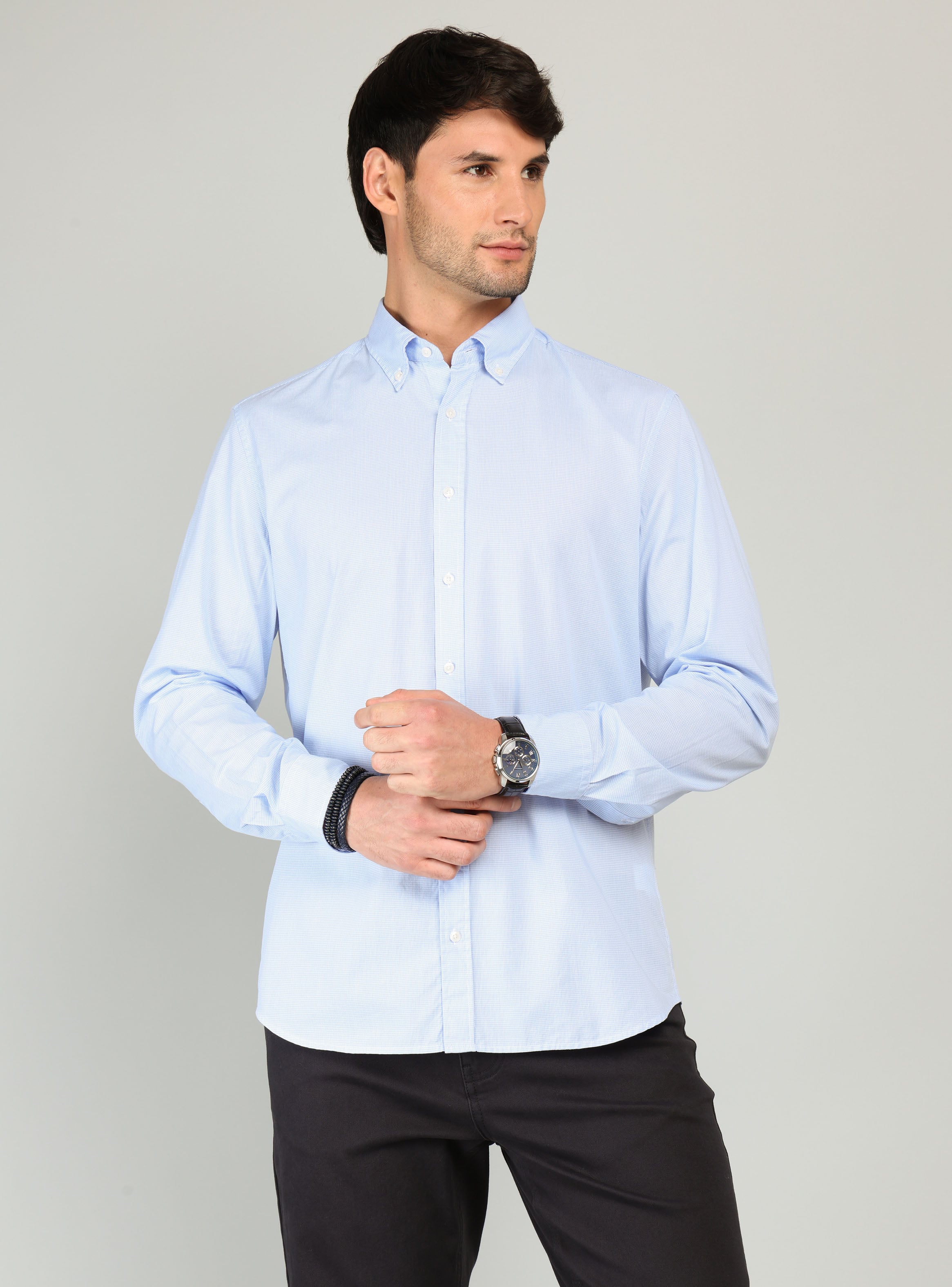 CAMISA FANTASIA REGULAR FIT CELESTE ARROW - 1
