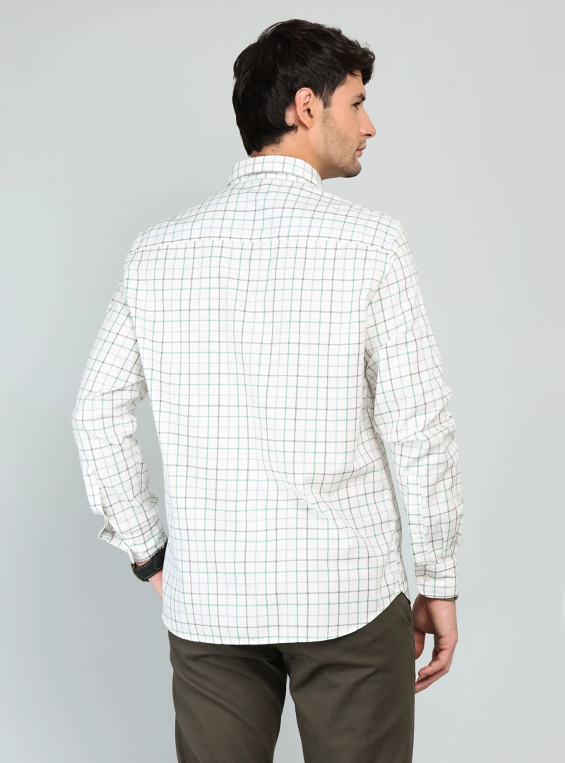 CAMISA A CUADROS REGULAR FIT VERDE ARROW - 2