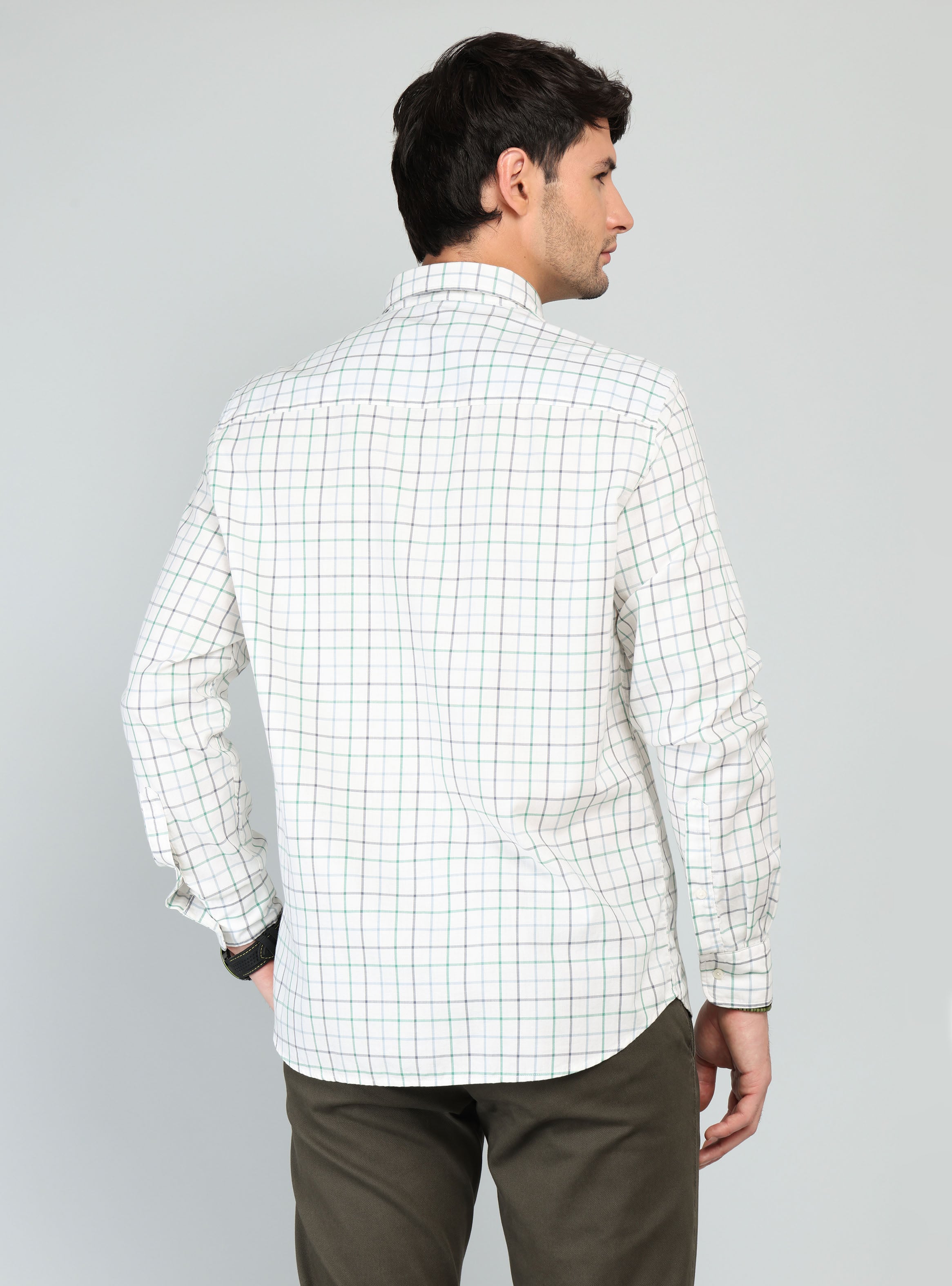 CAMISA A CUADROS REGULAR FIT VERDE ARROW - 2