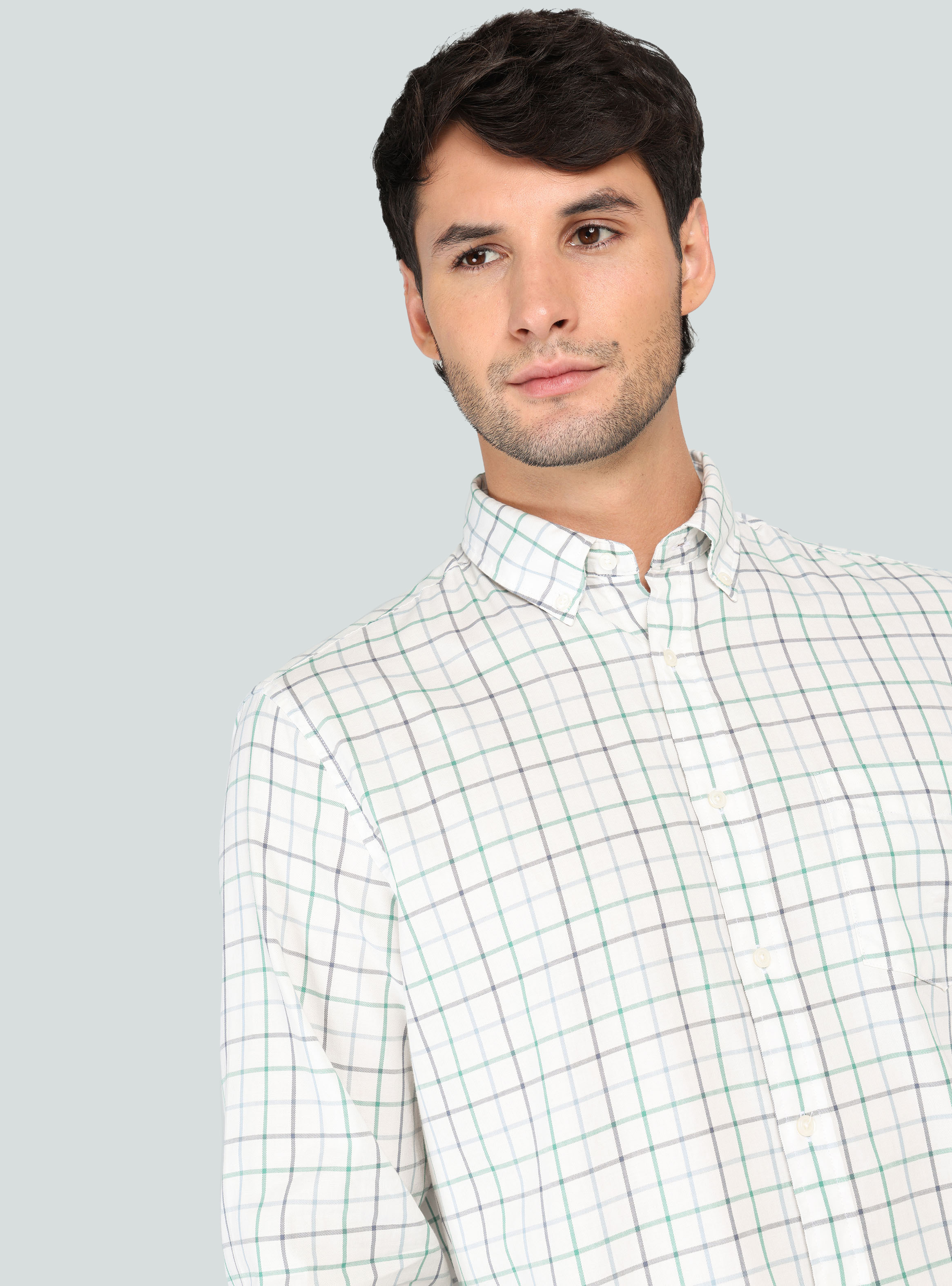 CAMISA A CUADROS REGULAR FIT VERDE ARROW - 3