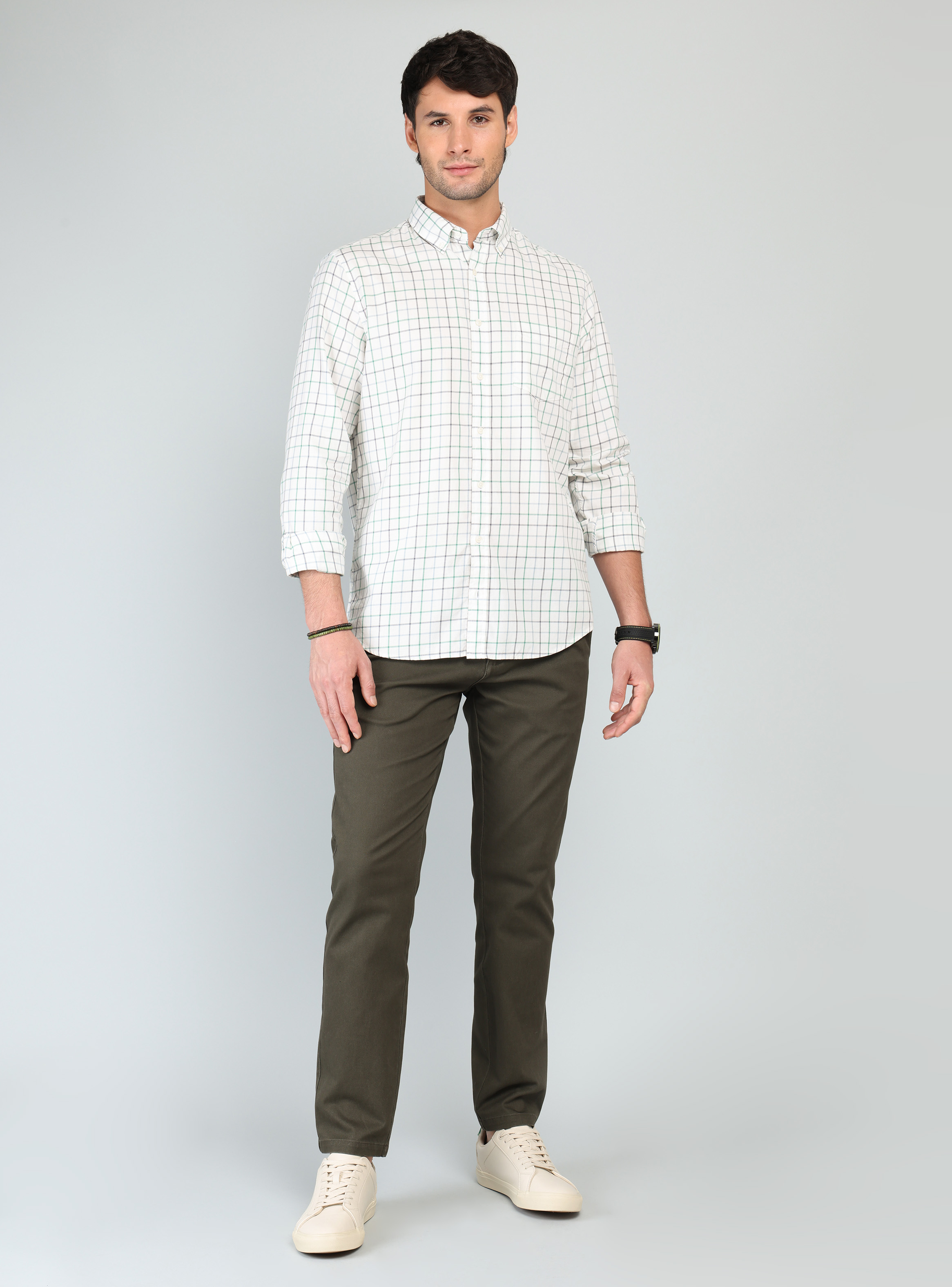 CAMISA A CUADROS REGULAR FIT VERDE ARROW - 4
