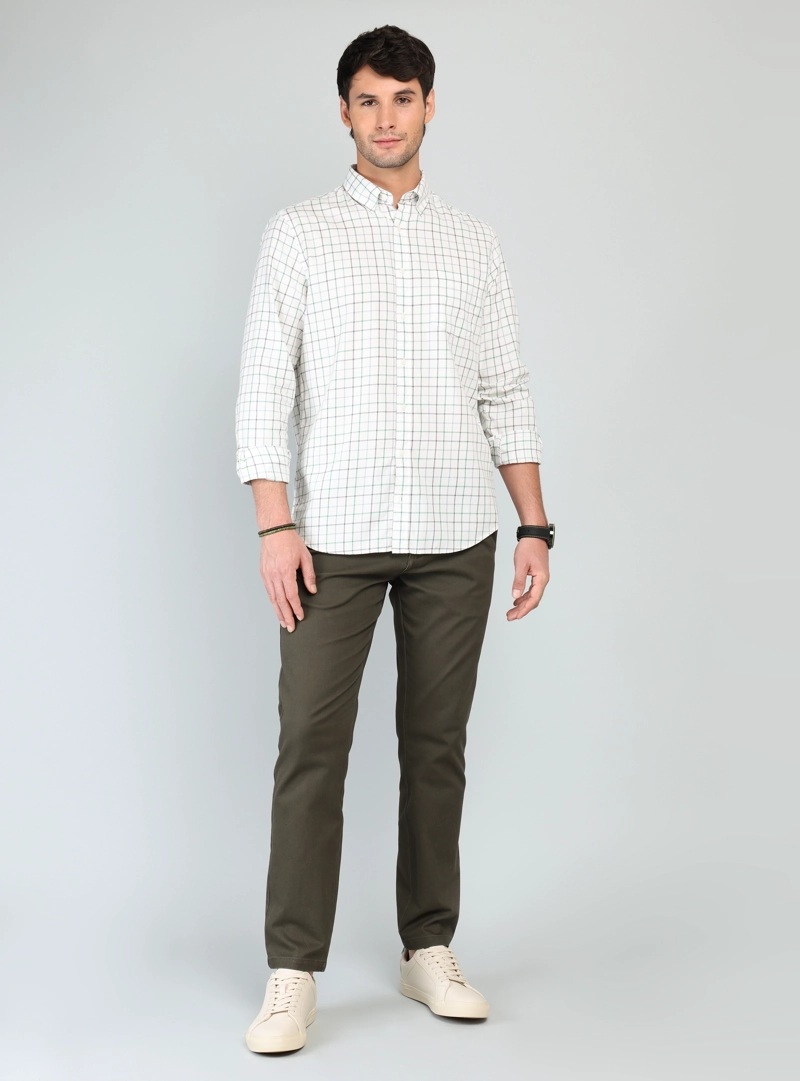 CAMISA A CUADROS REGULAR FIT VERDE ARROW - 4