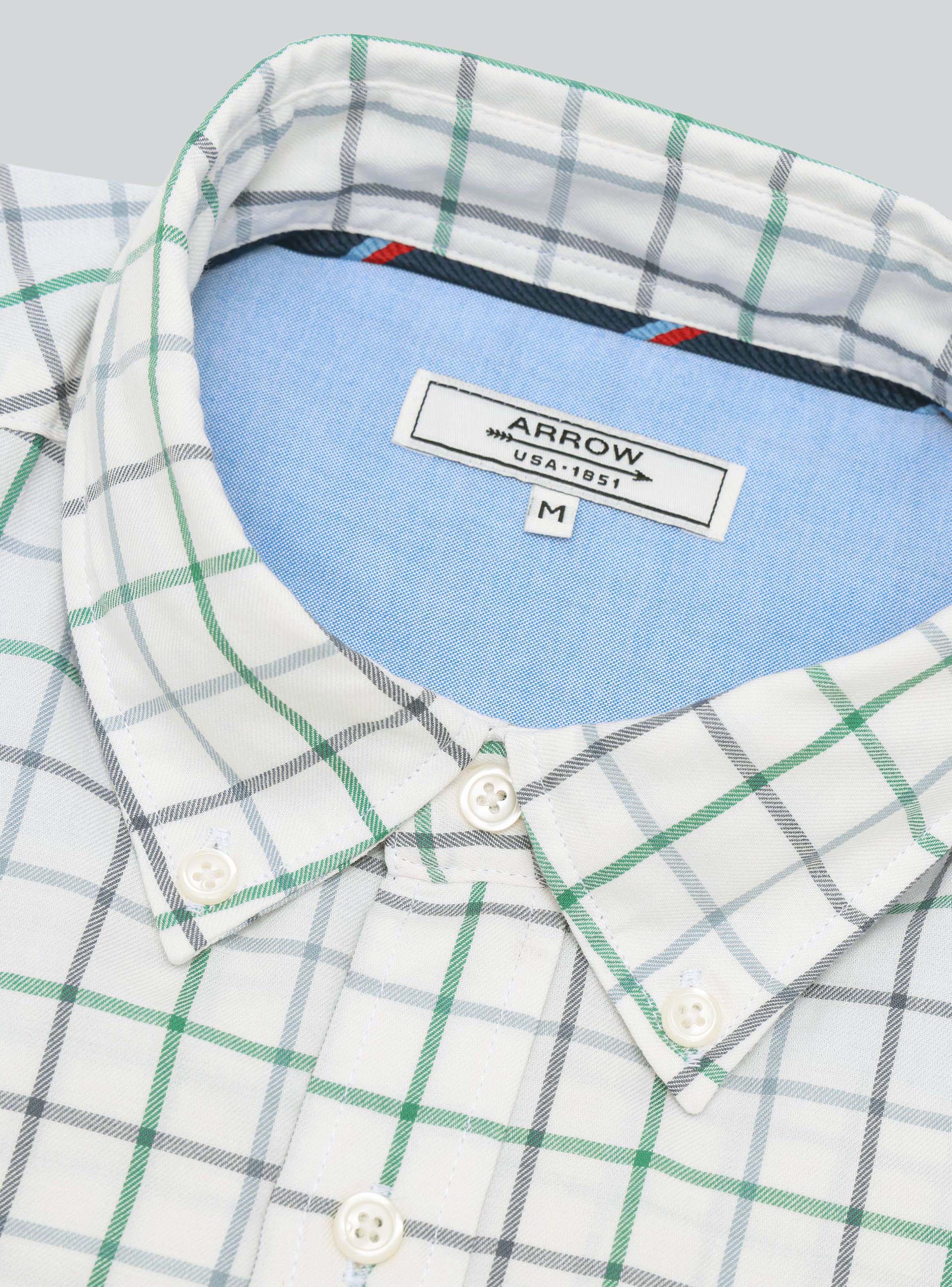 CAMISA A CUADROS REGULAR FIT VERDE ARROW - 5