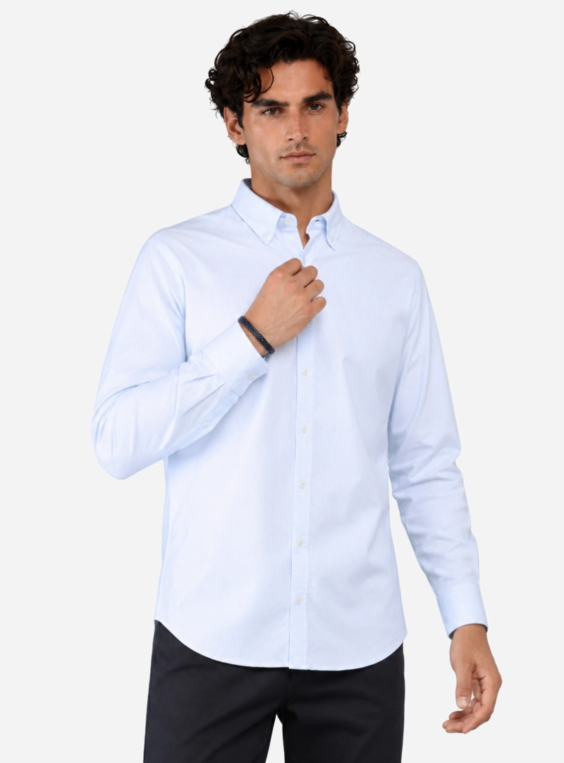 CAMISA OXFORD SPANDEX REGULAR FIT CELESTE ARROW - 1