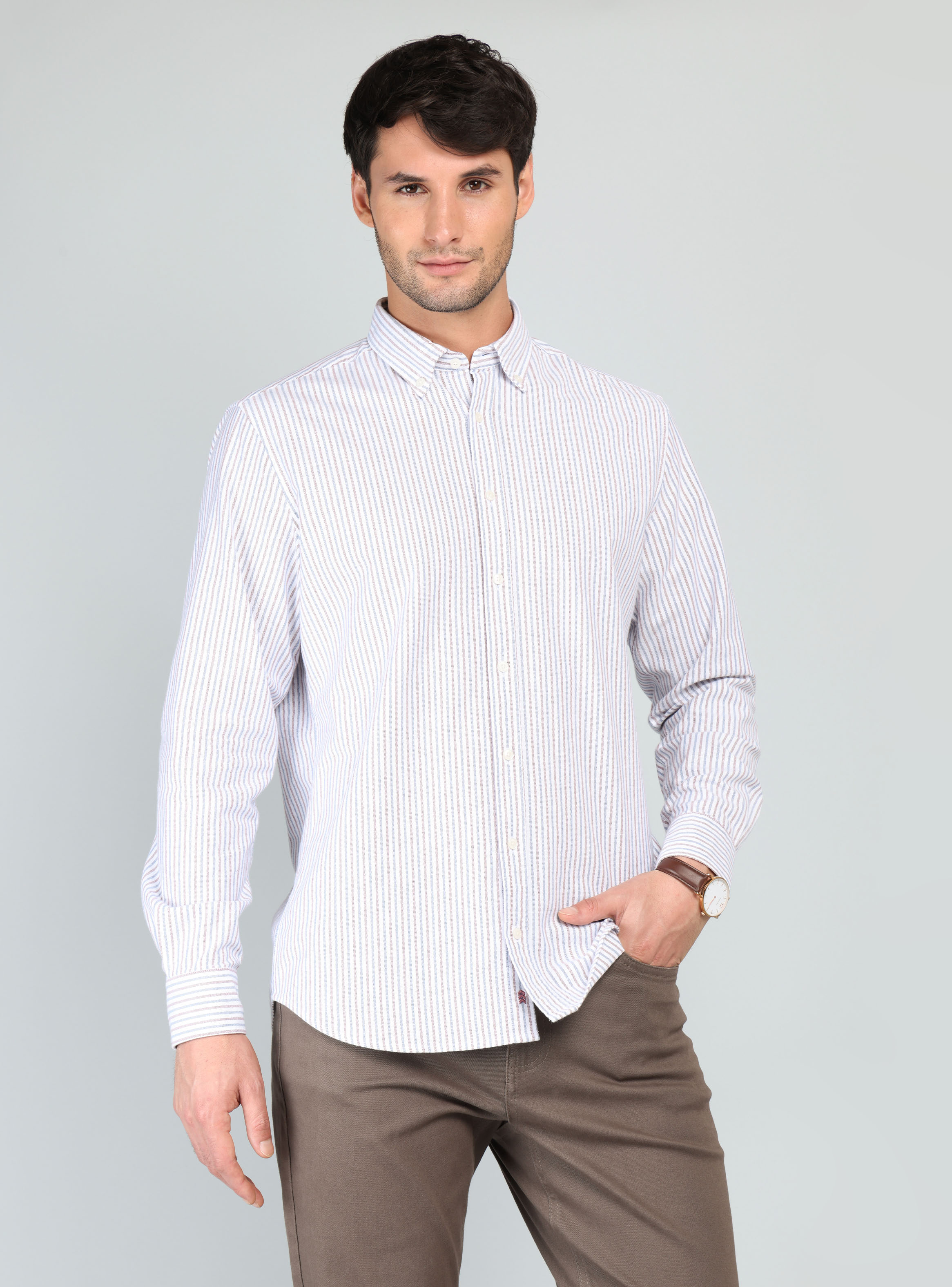CAMISA OXFORD SPANDEX REGULAR FIT ROJO ARROW - 1