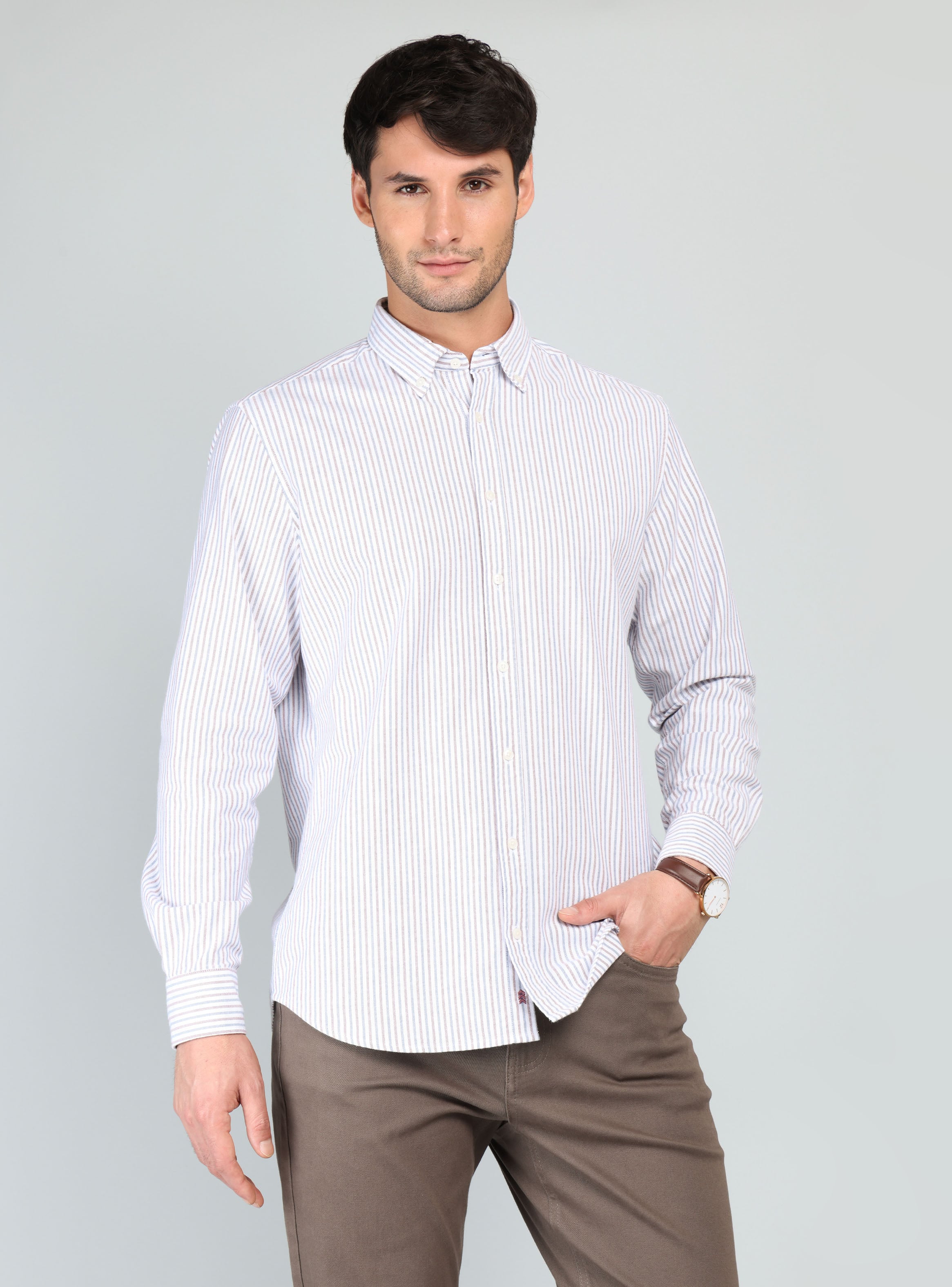 CAMISA OXFORD SPANDEX REGULAR FIT ROJO ARROW - 1