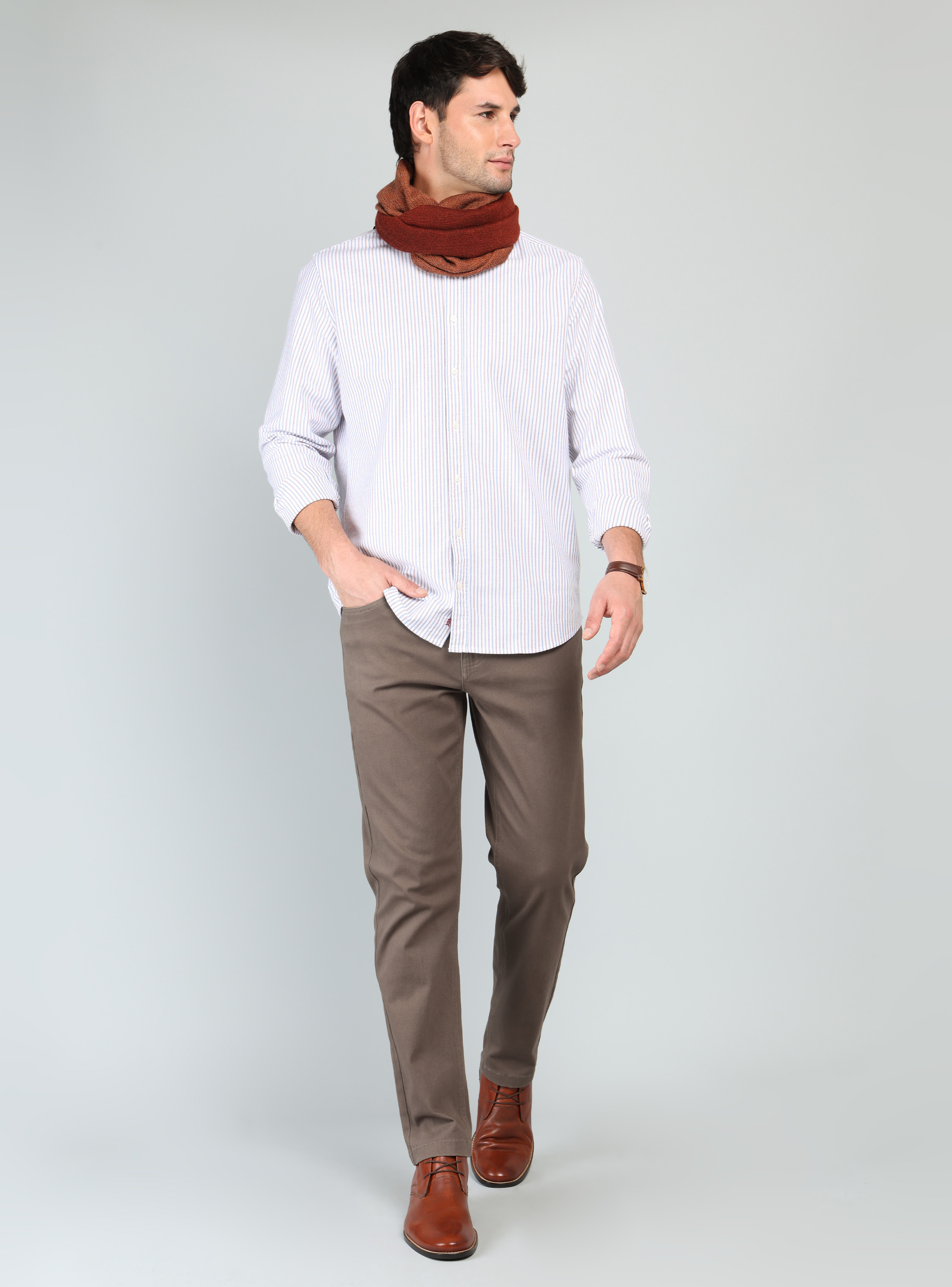 CAMISA OXFORD SPANDEX REGULAR FIT ROJO ARROW - 4
