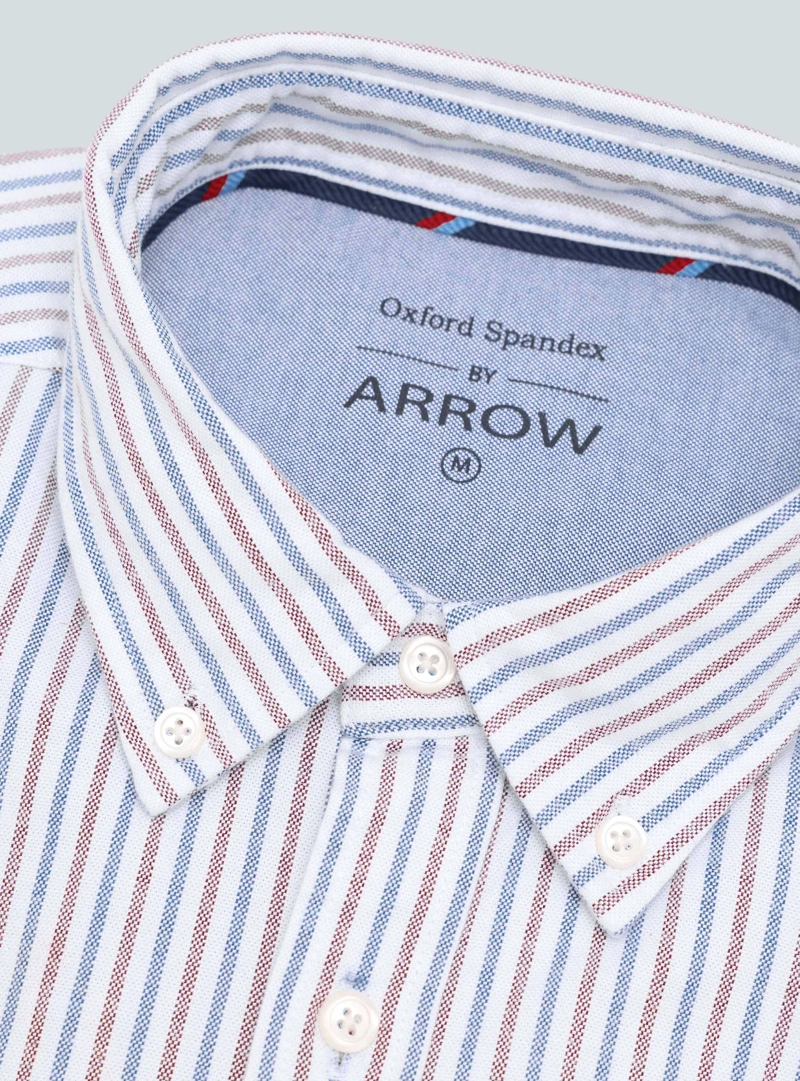 CAMISA OXFORD SPANDEX REGULAR FIT ROJO ARROW - 5