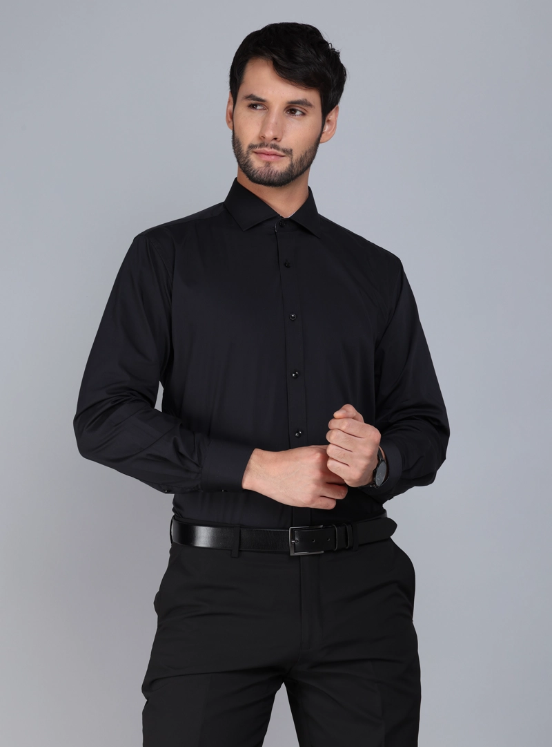 CAMISA FORMAL SPANDEX SLIM FIT NEGRO ARROW - 1