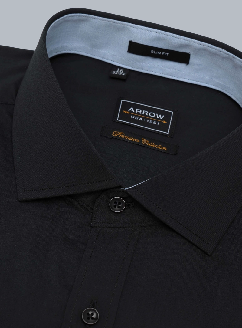 CAMISA FORMAL SPANDEX SLIM FIT NEGRO ARROW - 2