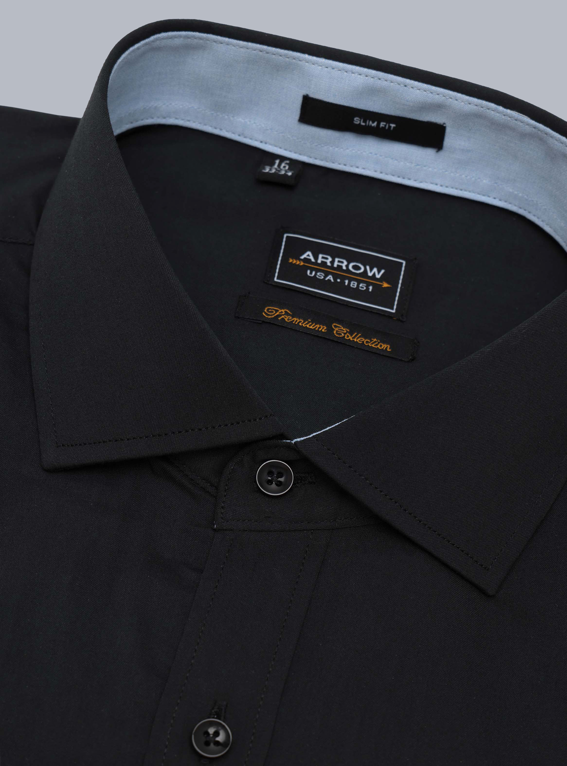 CAMISA FORMAL SPANDEX SLIM FIT NEGRO ARROW - 2