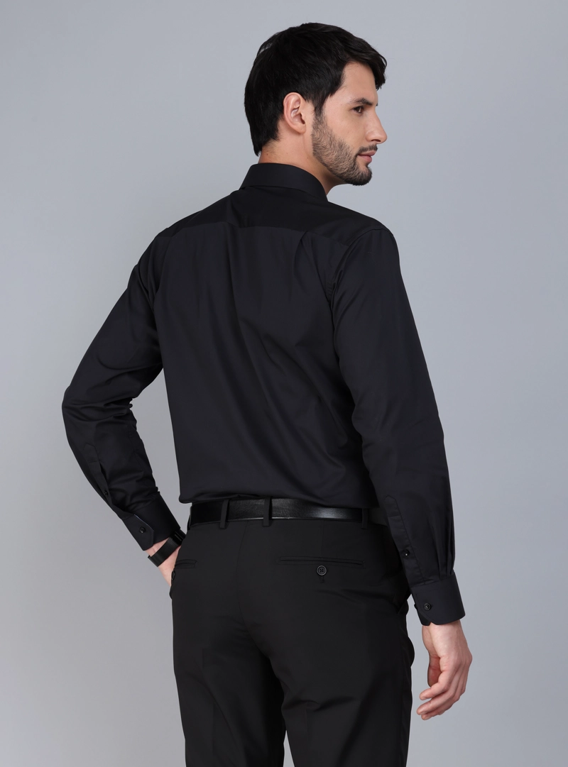 CAMISA FORMAL SPANDEX SLIM FIT NEGRO ARROW - 3