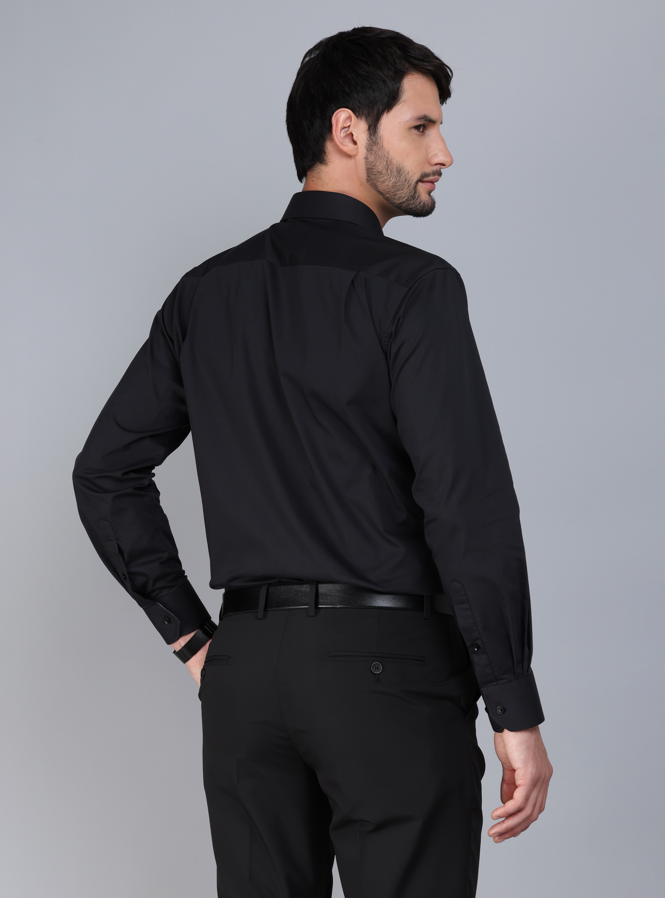 CAMISA FORMAL SPANDEX SLIM FIT NEGRO ARROW - 3