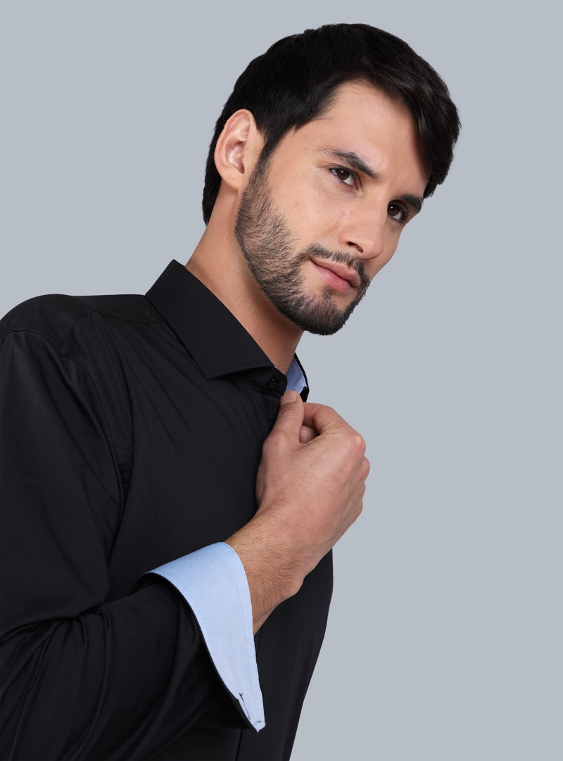 CAMISA FORMAL SPANDEX SLIM FIT NEGRO ARROW - 4