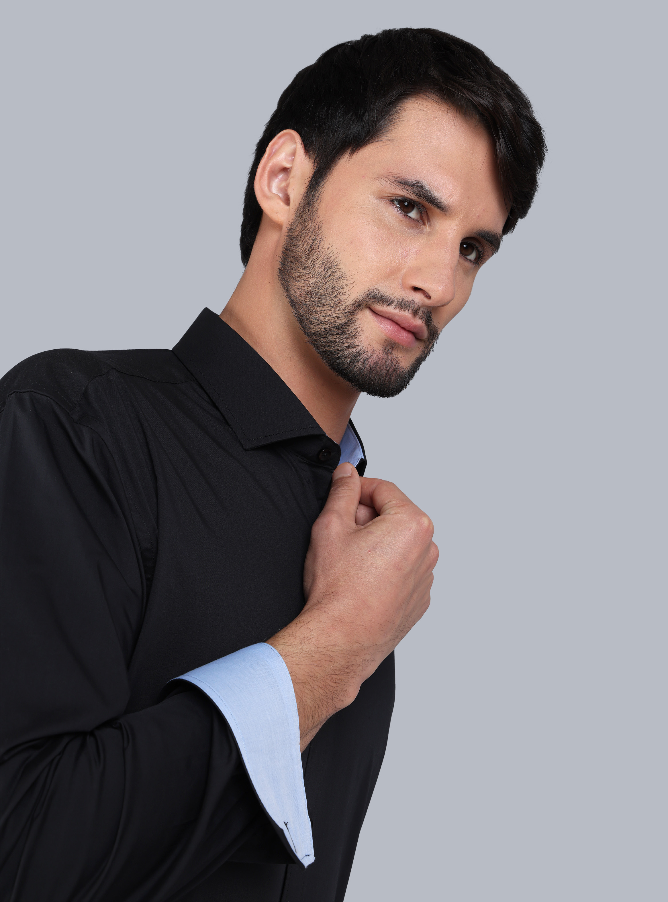 CAMISA FORMAL SPANDEX SLIM FIT NEGRO ARROW - 4