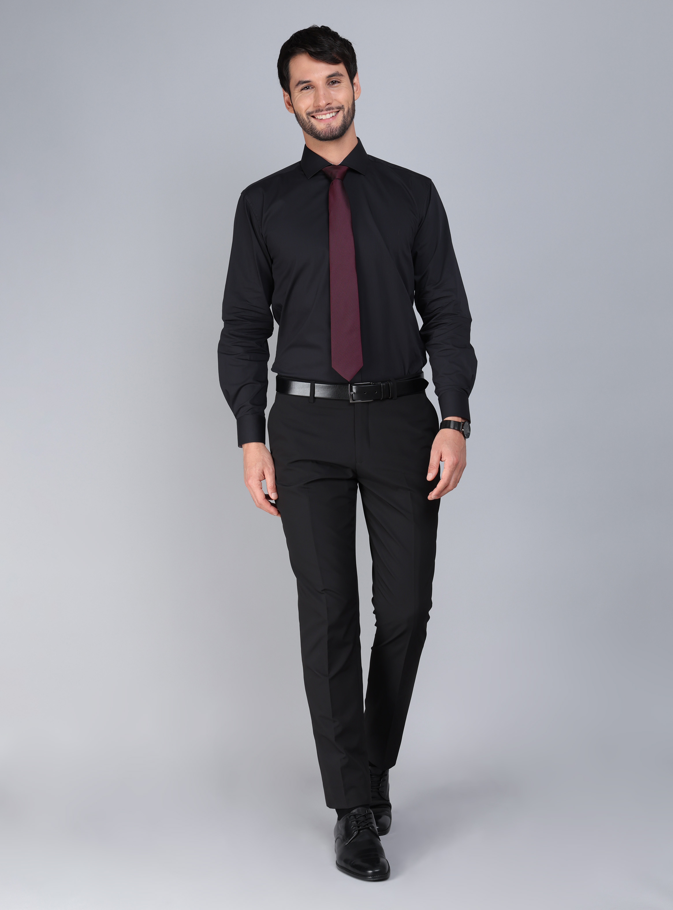 CAMISA FORMAL SPANDEX SLIM FIT NEGRO ARROW - 5