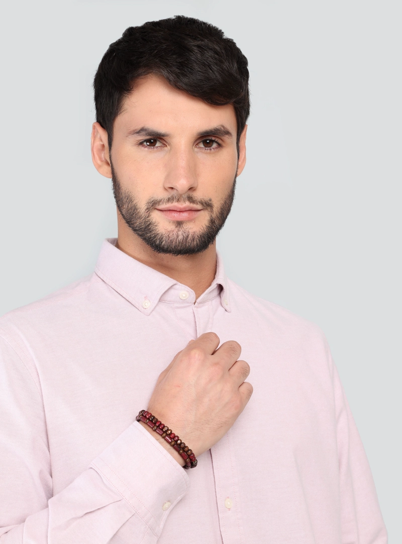 CAMISA OXFORD SPANDEX REGULAR FIT ROJO ARROW - 3