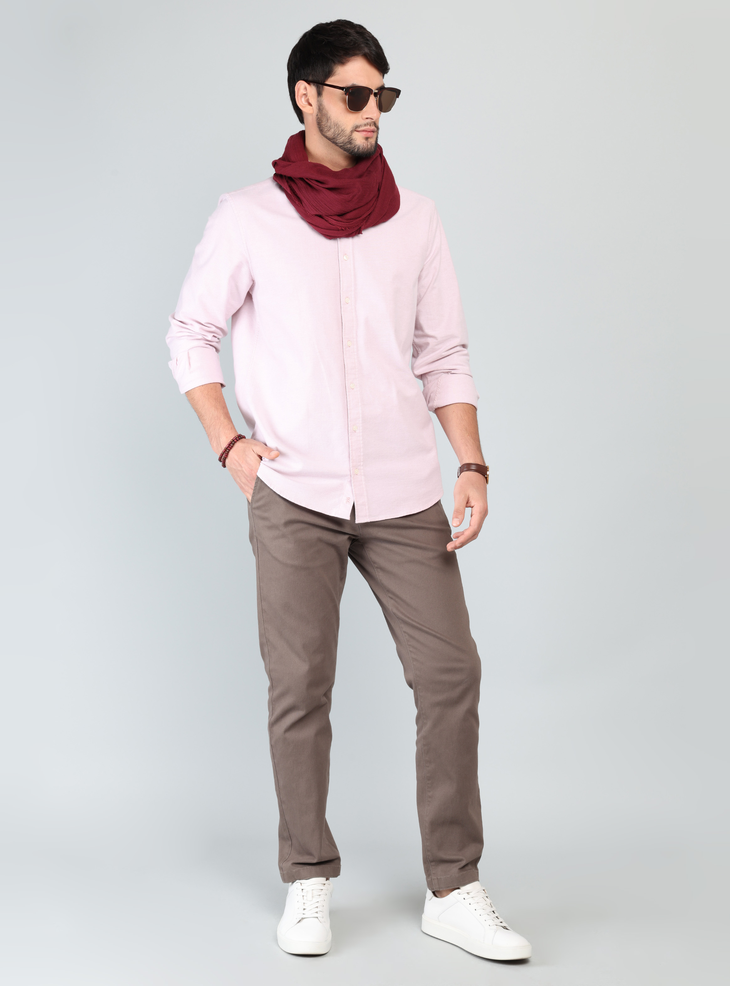 CAMISA OXFORD SPANDEX REGULAR FIT ROJO ARROW - 4