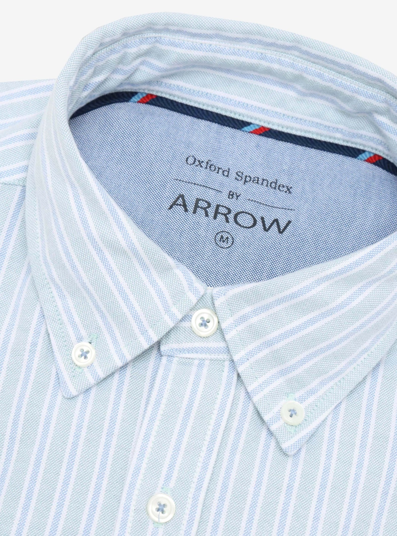CAMISA OXFORD SPANDEX REGULAR FIT VERDE ARROW - 5