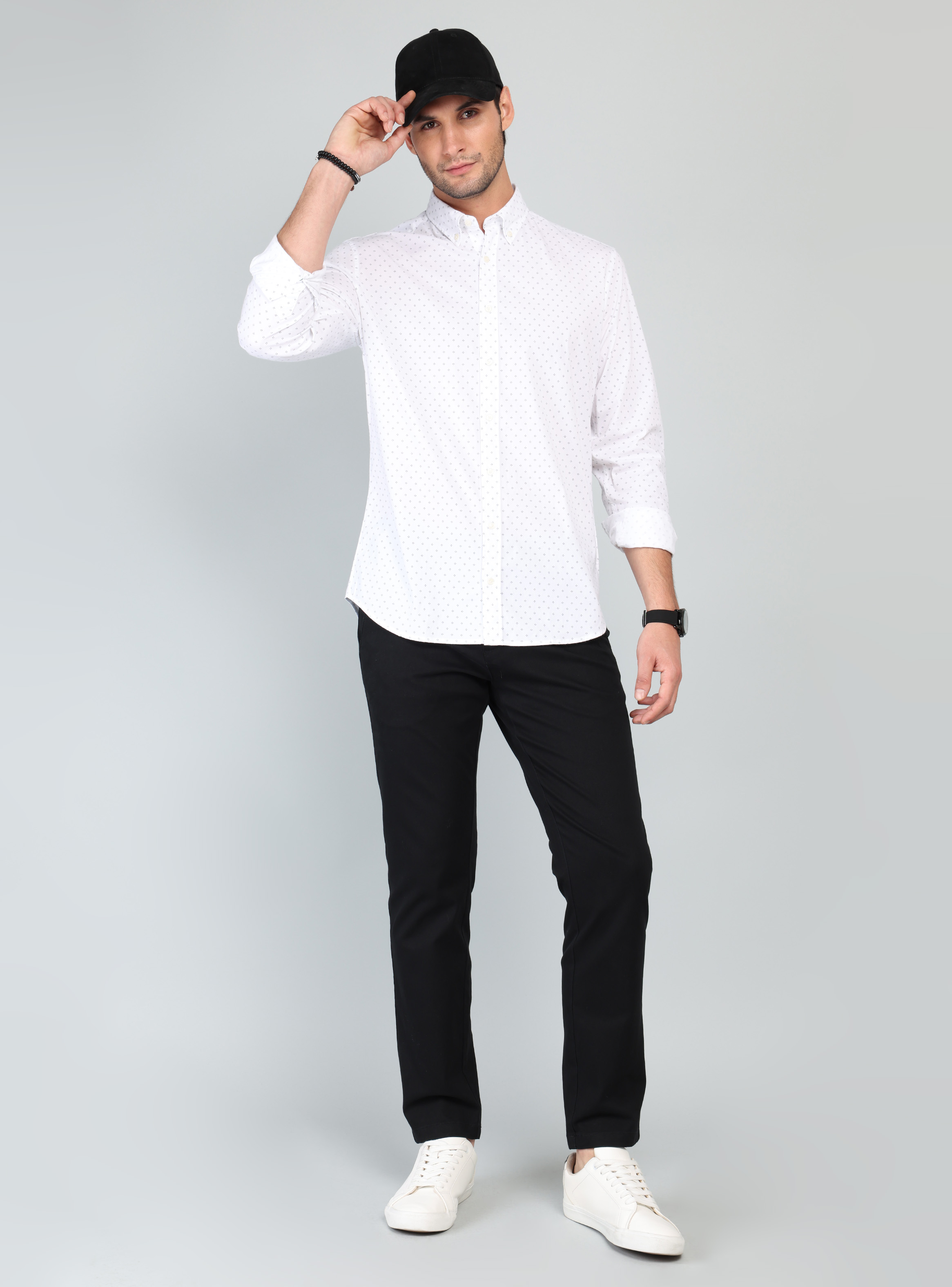 CAMISA PRINT SPANDEX REGULAR FIT BLANCO ARROW - 4