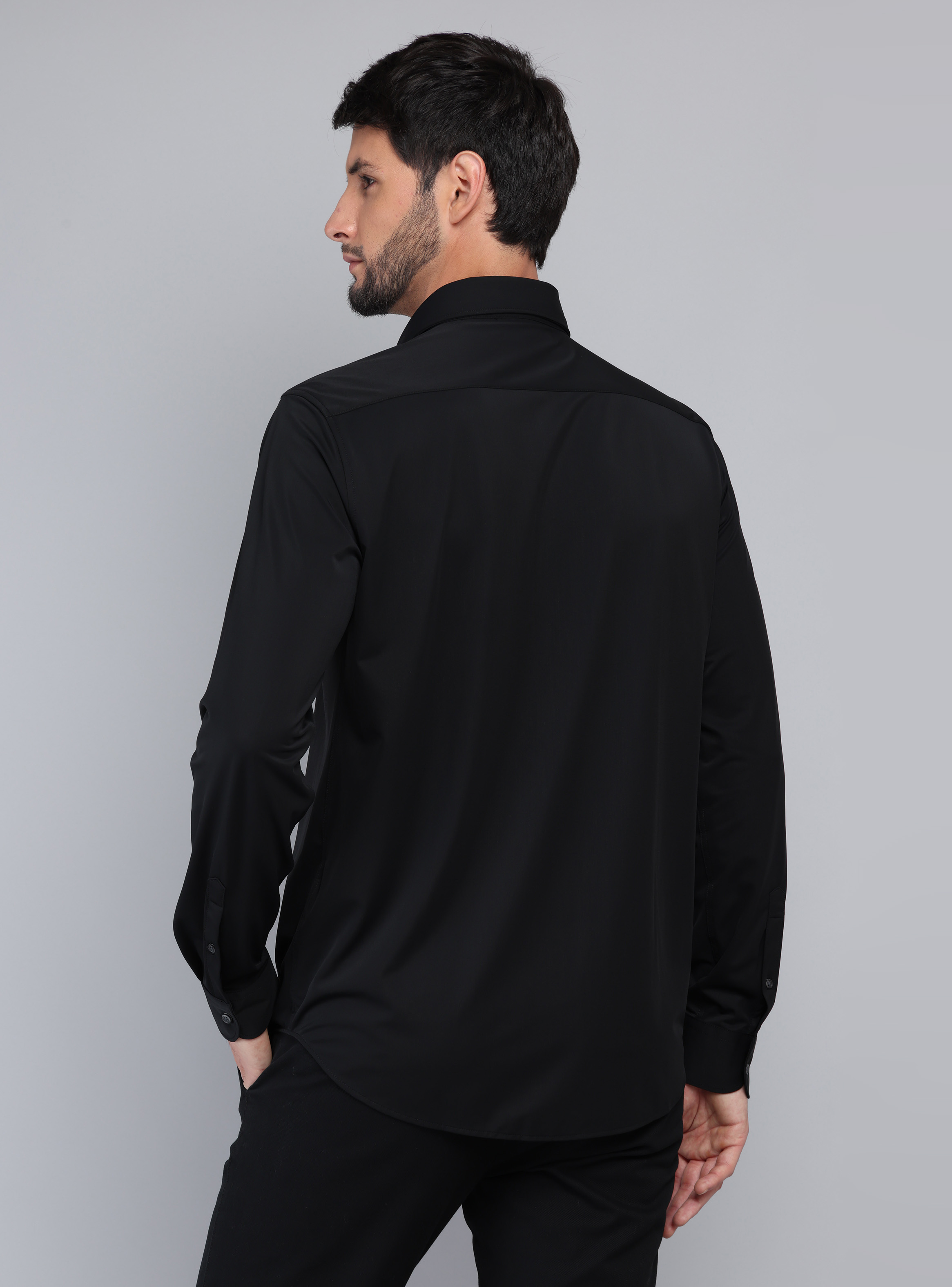 CAMISA ULTRA SPANDEX REGULAR FIT NEGRO ARROW - 2