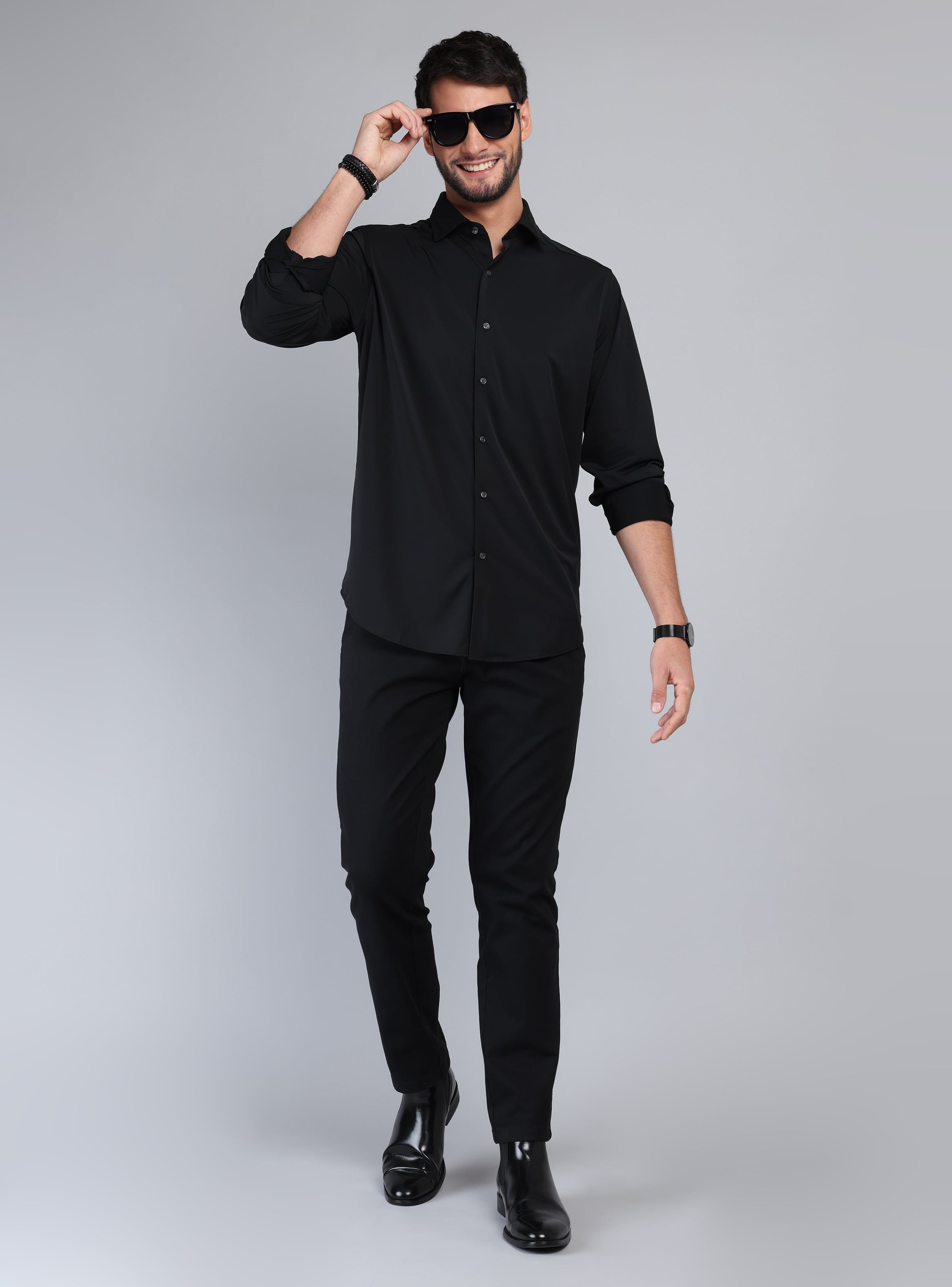 CAMISA ULTRA SPANDEX REGULAR FIT NEGRO ARROW - 4
