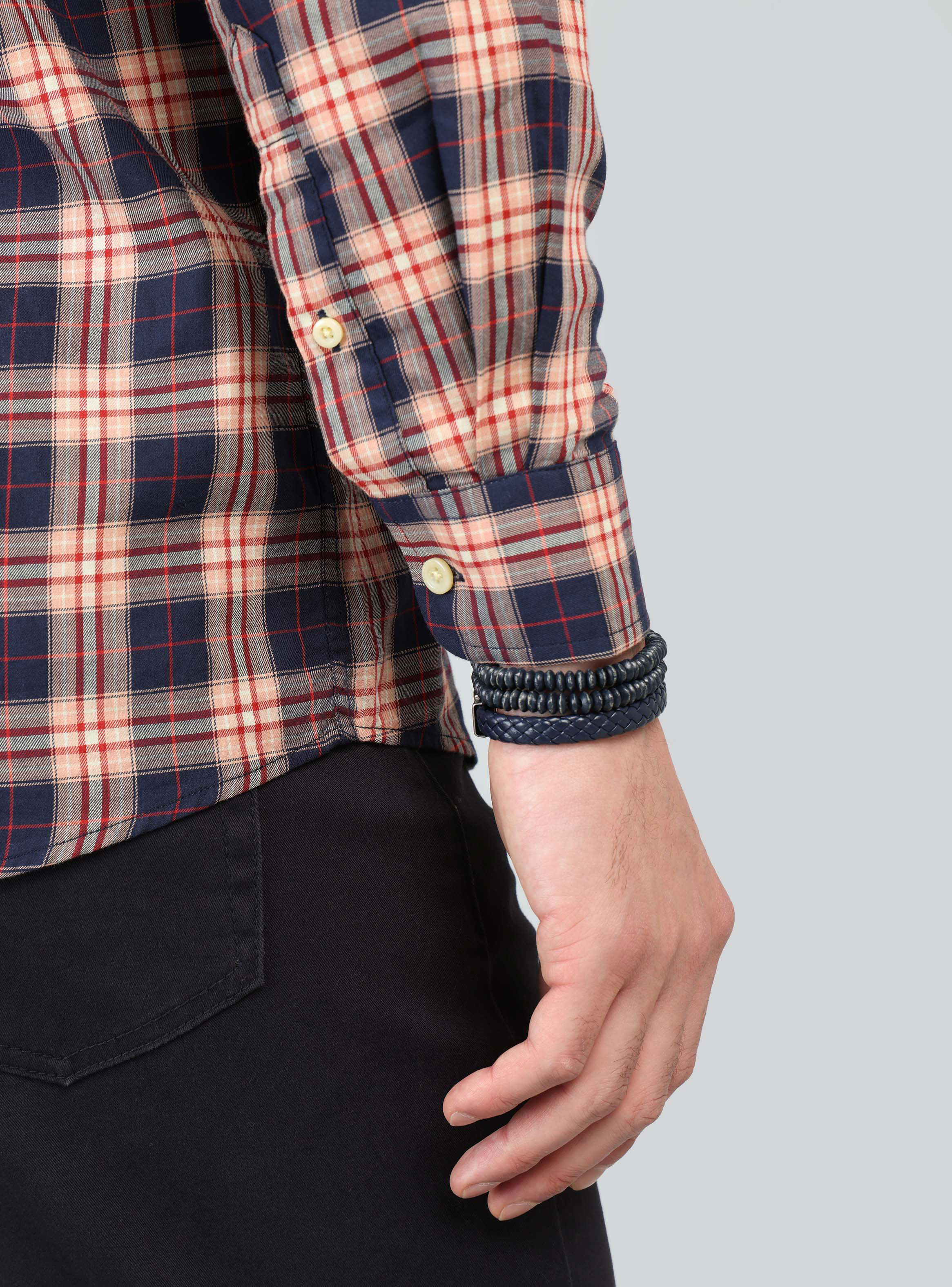 CAMISA A CUADROS REGULAR FIT NARANJA ARROW - 6